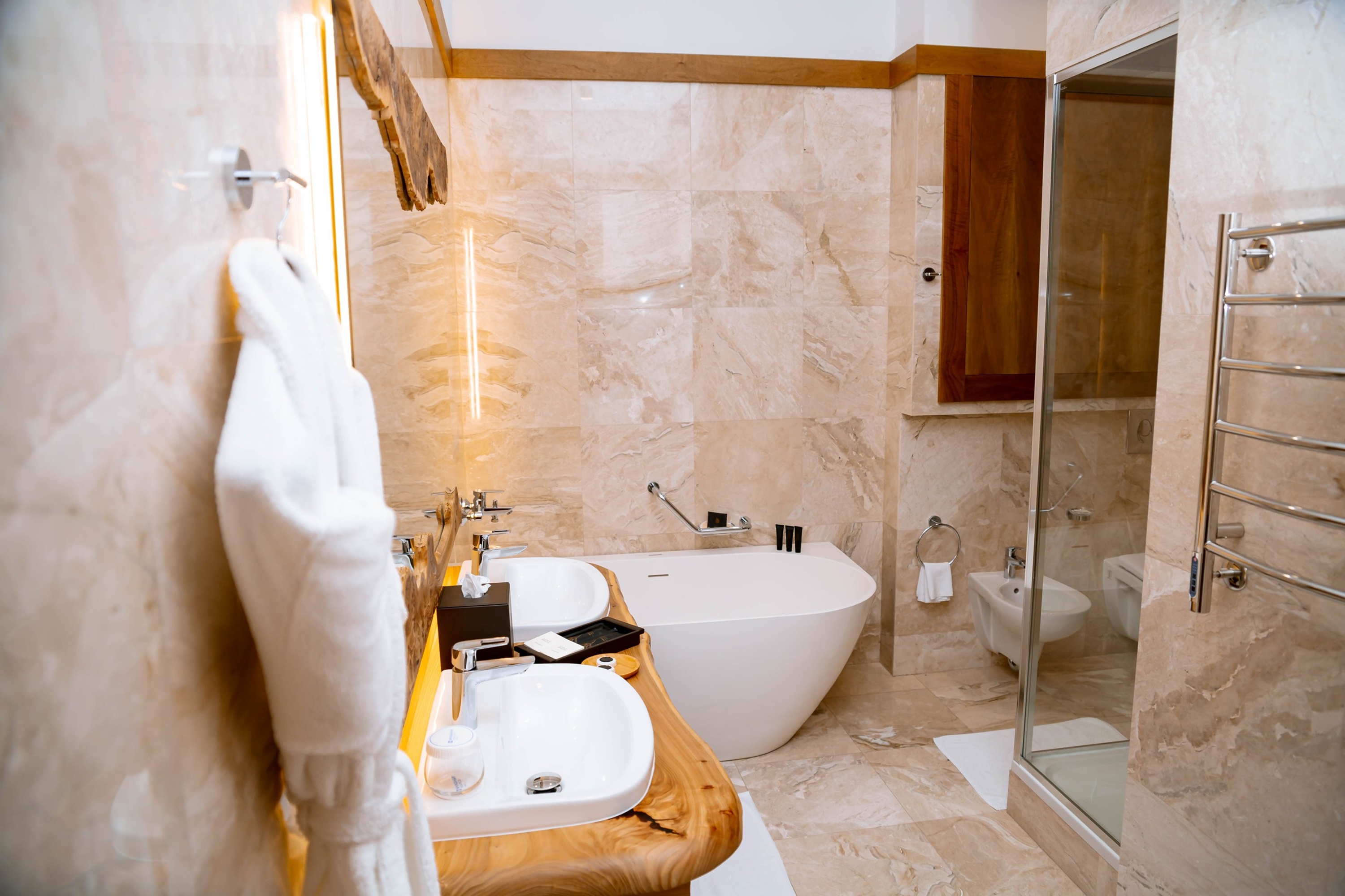 Guest room bath at the Wyndham Residences Aqkol in Aqkol, Other than US/Canada