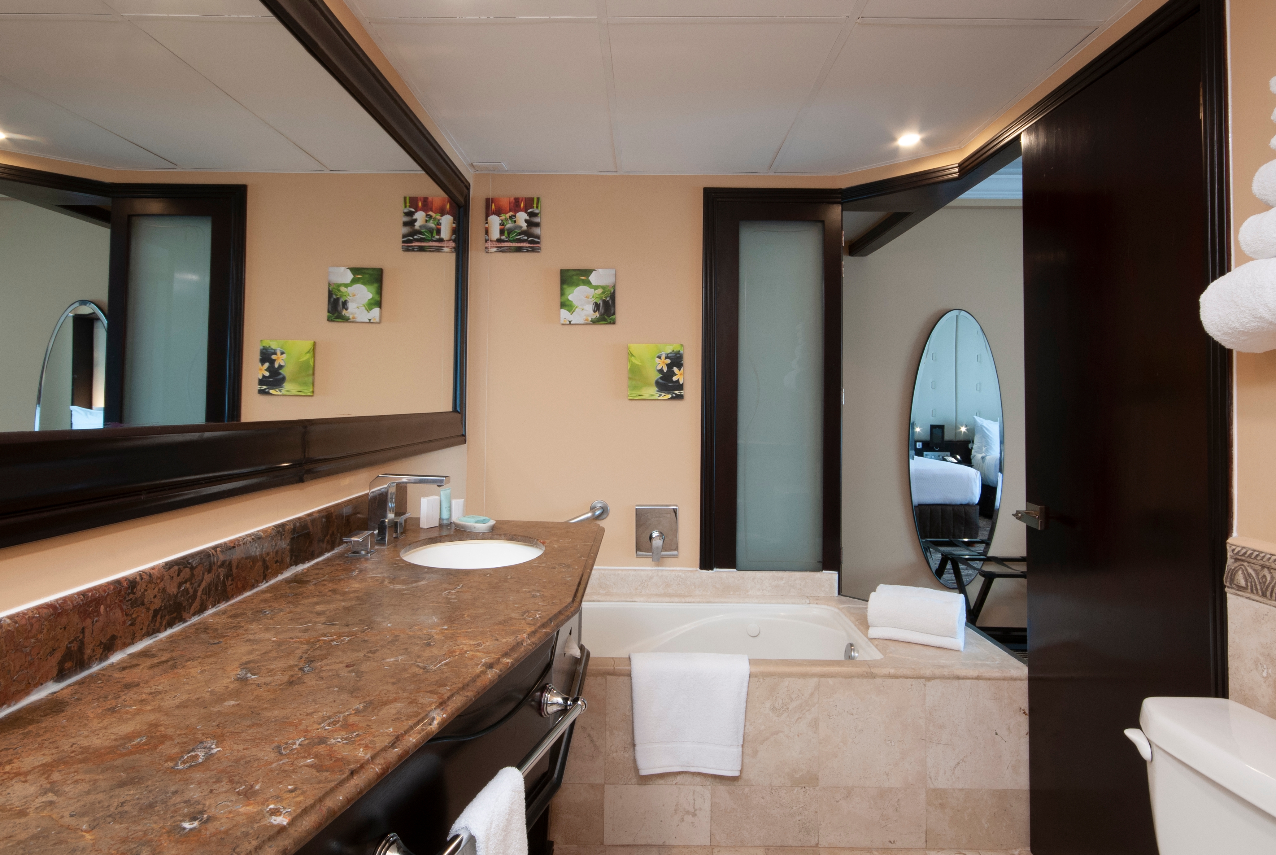 Guest room bath at the BelAir Unique, a Wyndham Hotel in Mexico City, Other than US/Canada