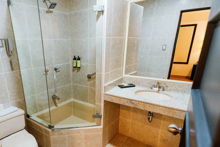 Guest room bath at the Wyndham Costa del Sol Cajamarca in Cajamarca, Other than US/Canada
