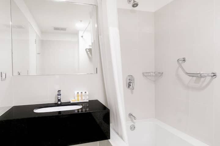 Guest room bath at the Wyndham Costa del Sol Lima City in Lima, Other than US/Canada