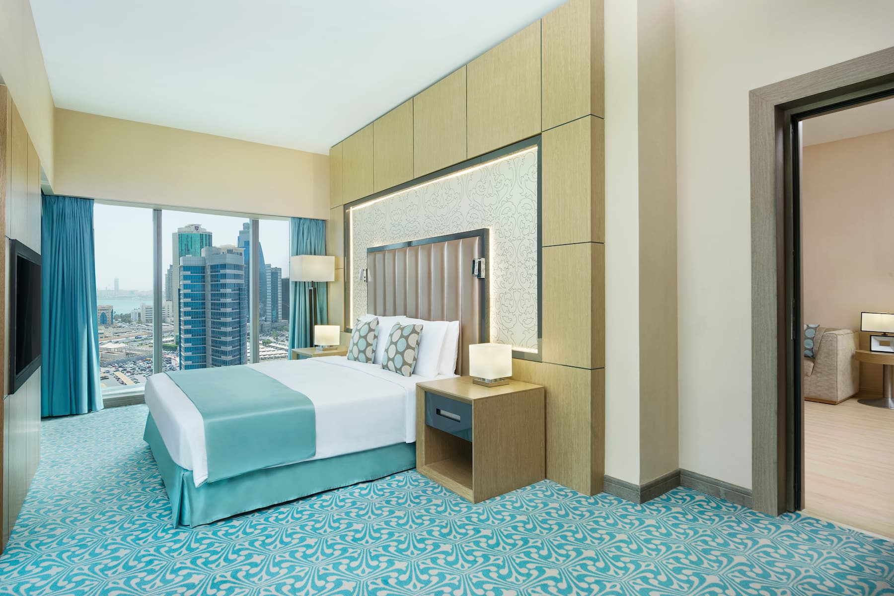 Guest room at the Wyndham Doha West Bay in Doha, Other than US/Canada