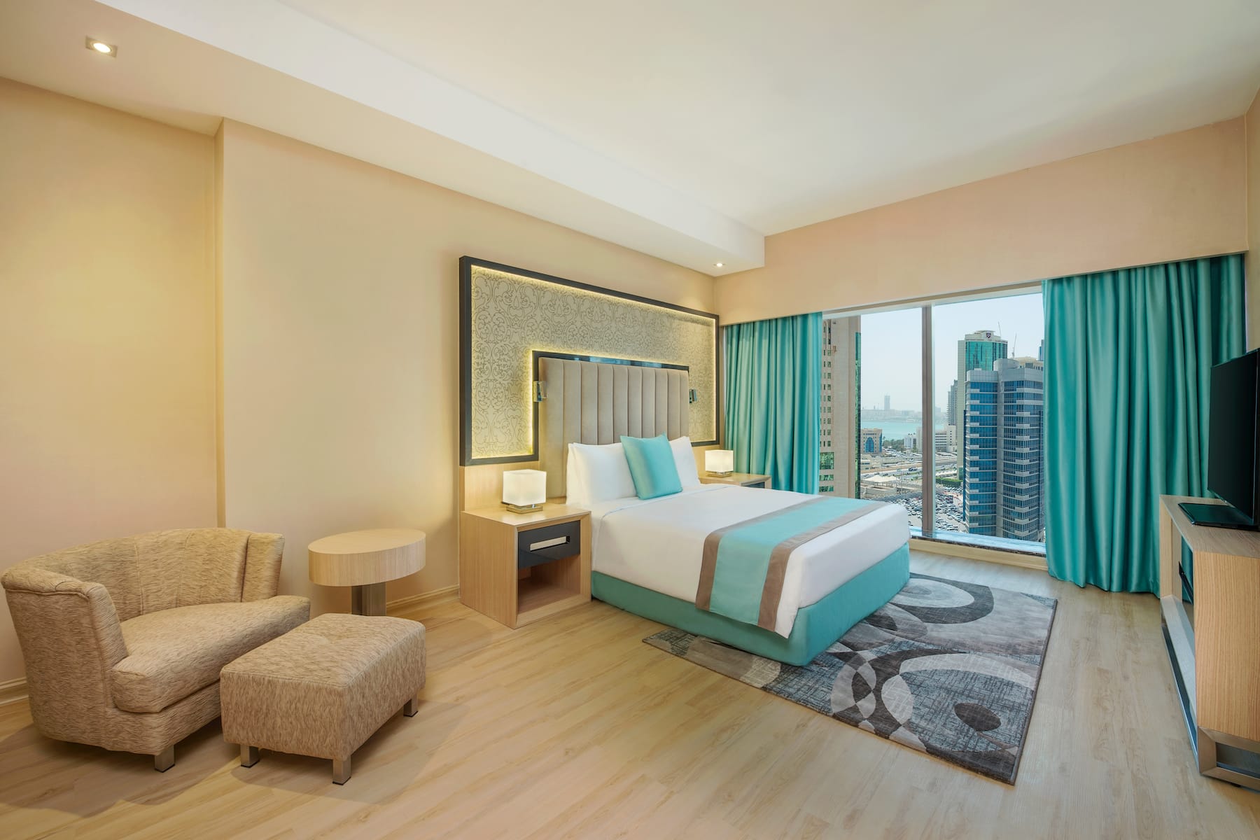 Guest room at the Wyndham Doha West Bay in Doha, Other than US/Canada