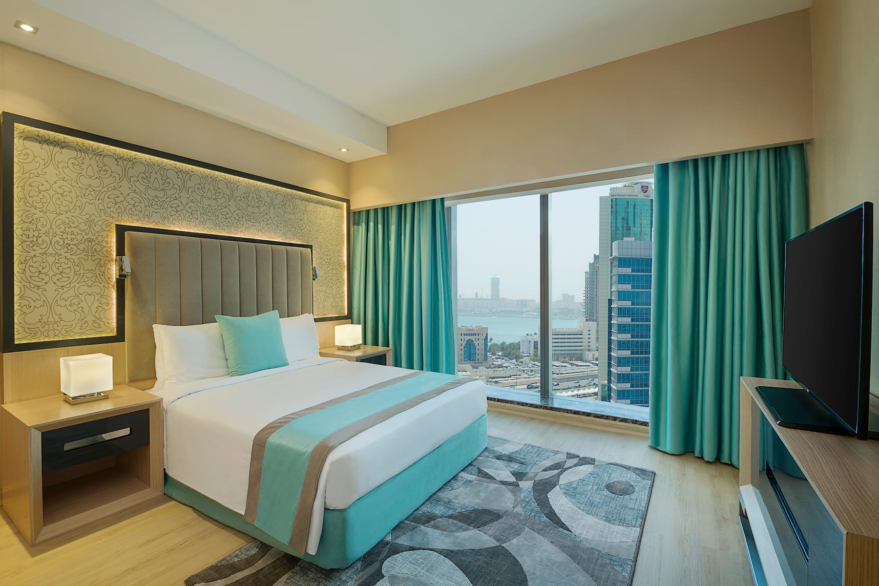 Guest room at the Wyndham Doha West Bay in Doha, Other than US/Canada