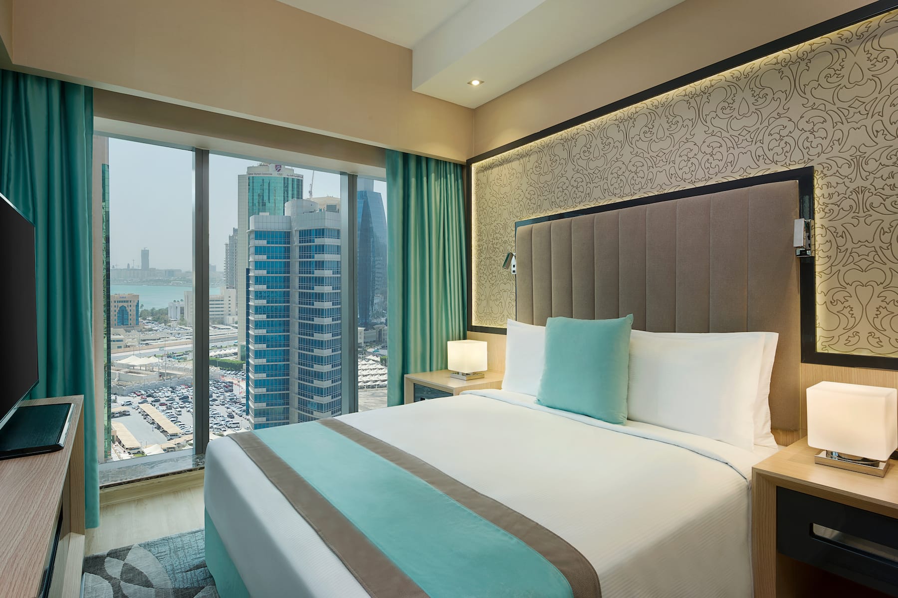 Guest room at the Wyndham Doha West Bay in Doha, Other than US/Canada