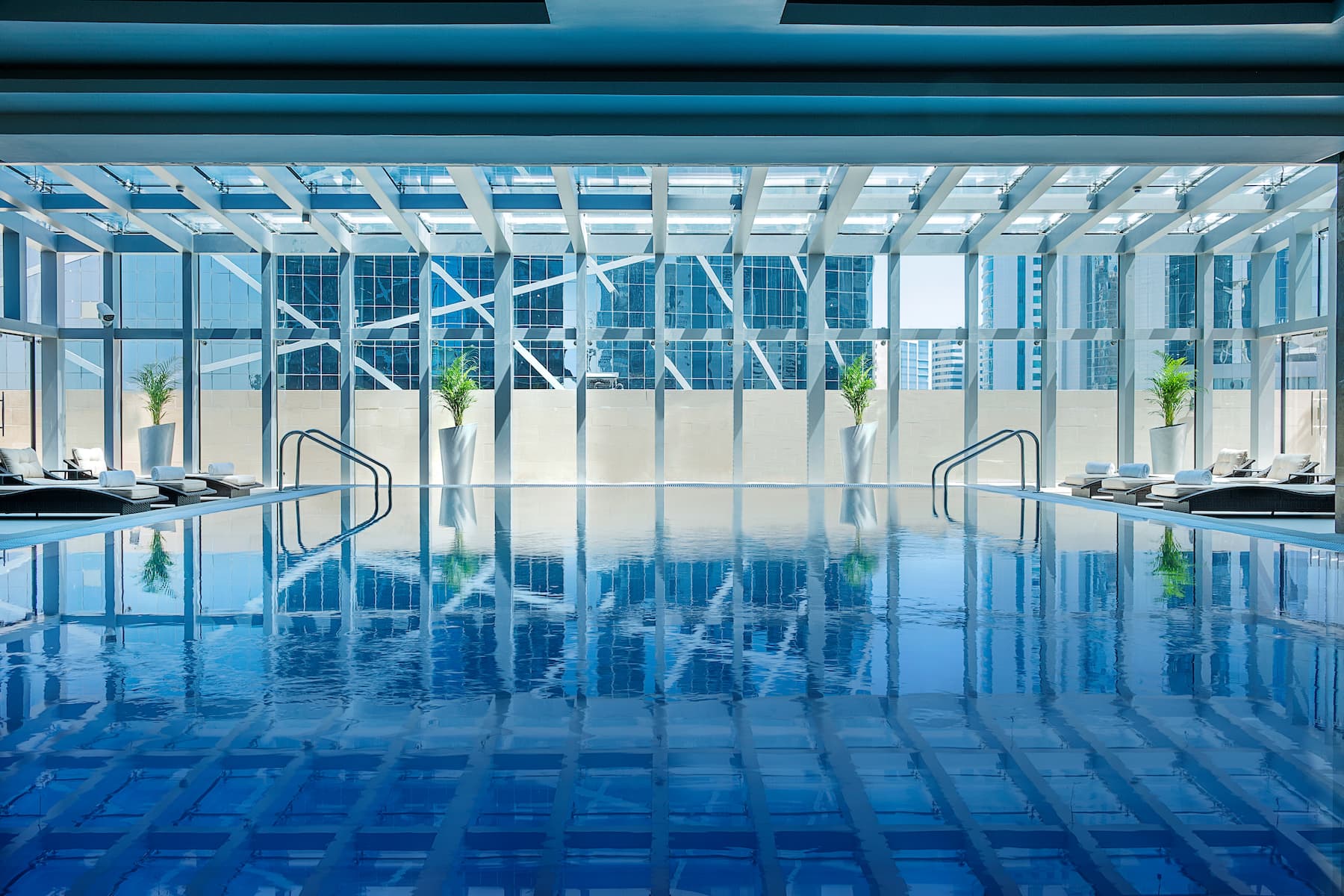 Indoor pool at the Wyndham Doha West Bay in Doha, Other than US/Canada