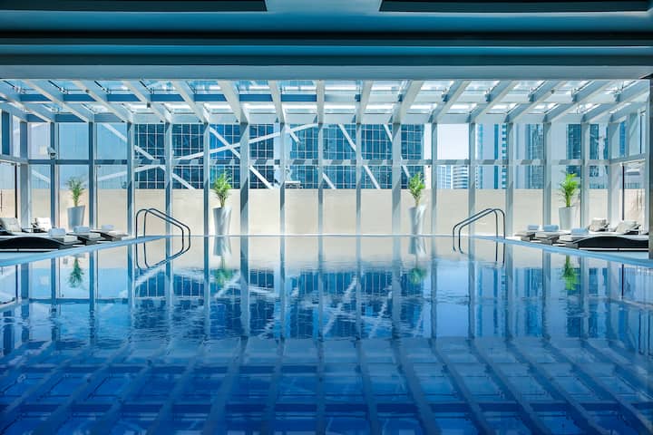 Indoor pool at the Wyndham Doha West Bay in Doha, Other than US/Canada