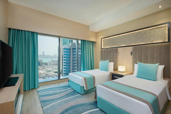 Guest room at the Wyndham Doha West Bay in Doha, Other than US/Canada