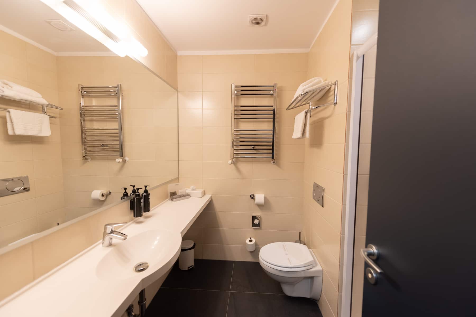 Guest room bath at the Wyndham Cluj in Cluj-Napoca, Other than US/Canada
