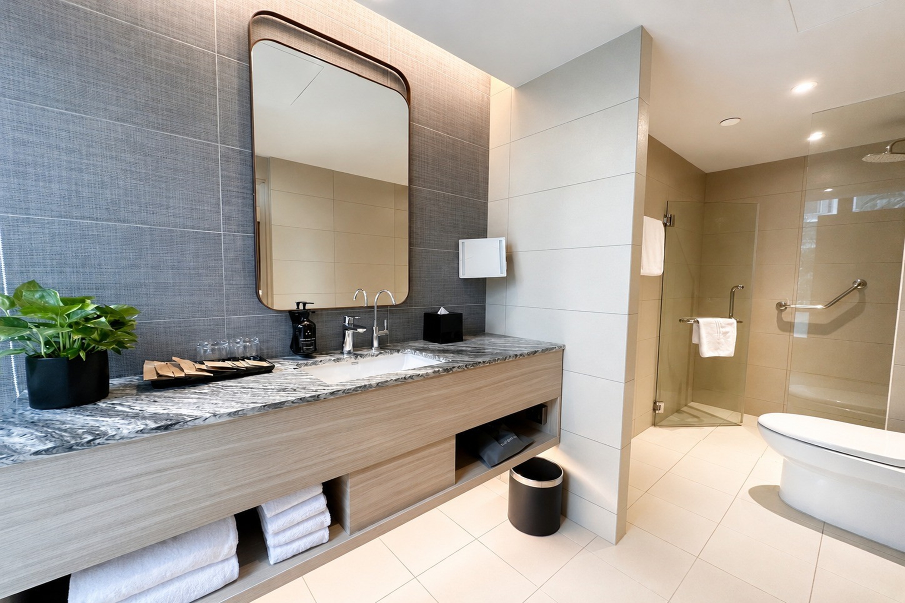 Guest room bath at the Wyndham Singapore Hotel in Singapore, Other than US/Canada