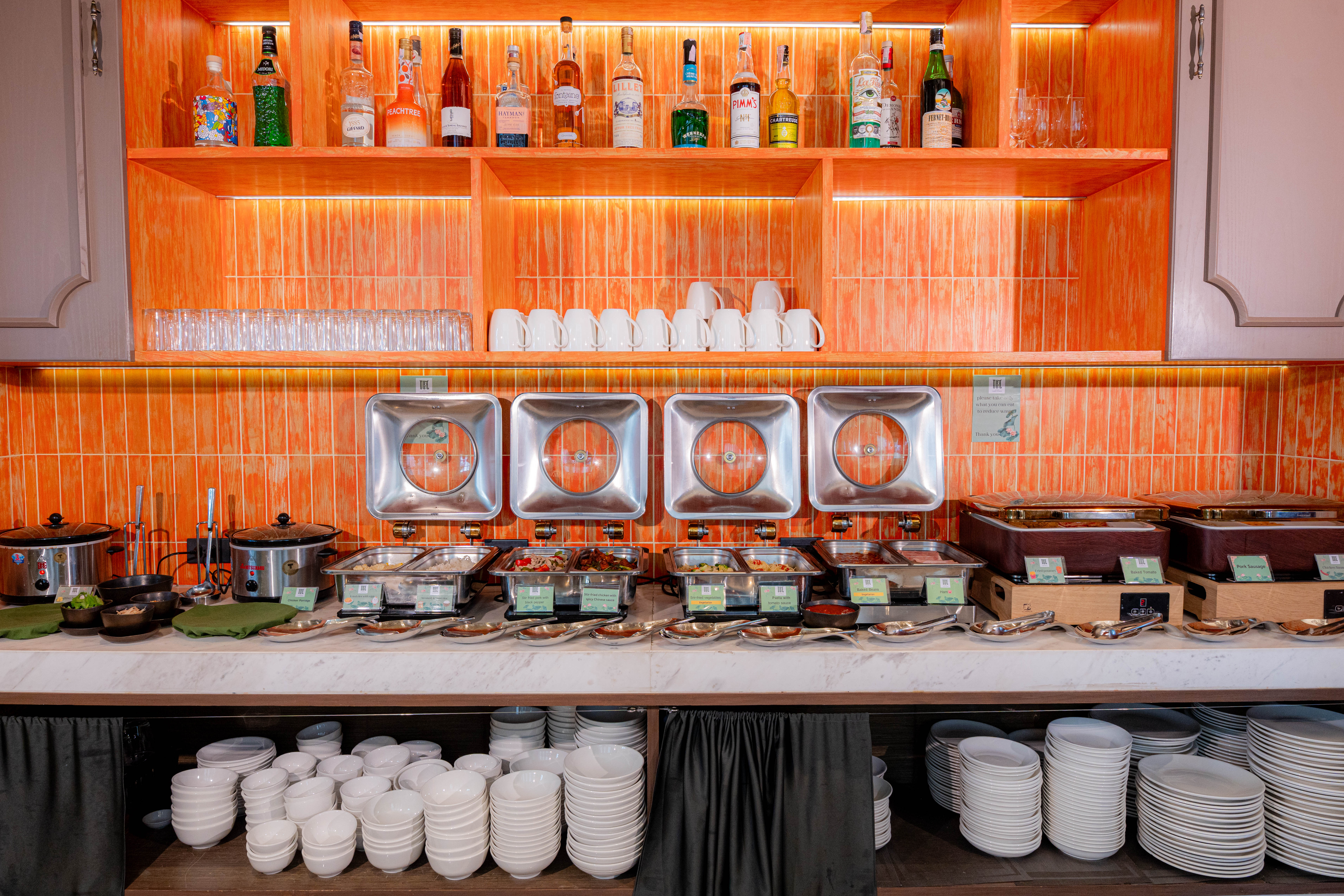 Wyndham Bangkok Queen Convention Centre restaurant breakfast area close up in Bangkok, Other than US/Canada