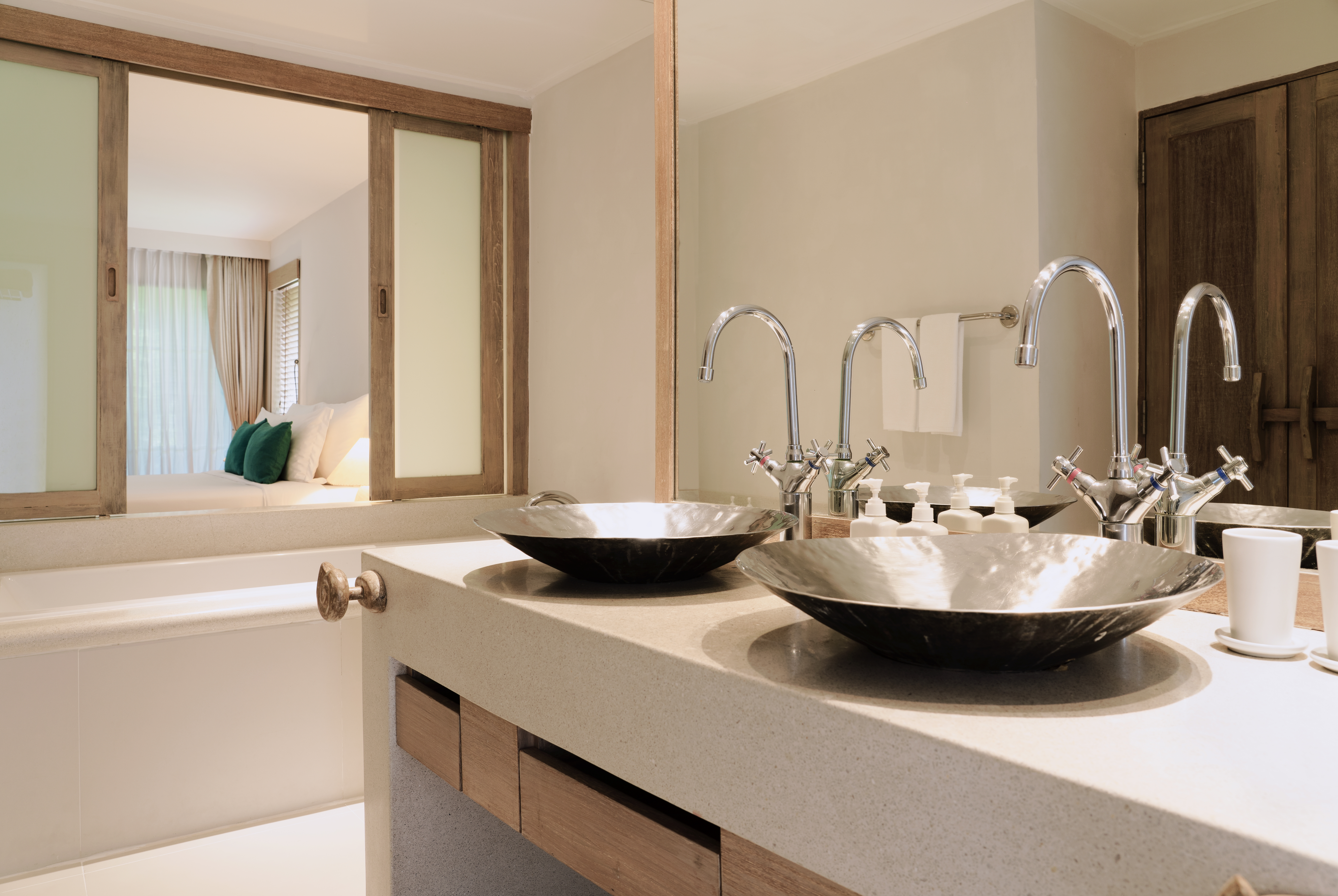 Guest room bath at the Wyndham Hua Hin Pranburi Resort & Villas in Hua Hin, Other than US/Canada