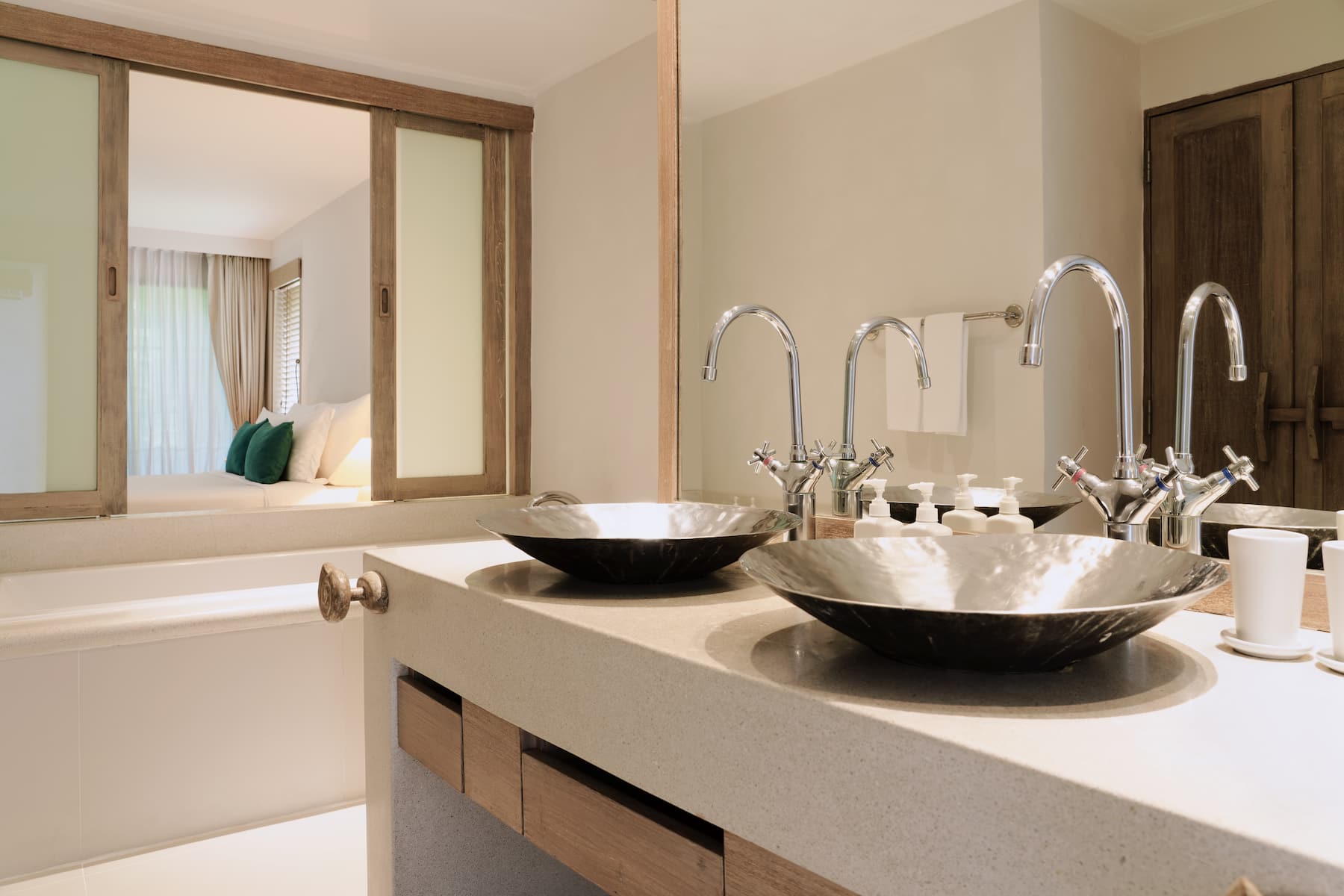 Guest room bath at the Wyndham Hua Hin Pranburi Resort & Villas in Hua Hin, Other than US/Canada