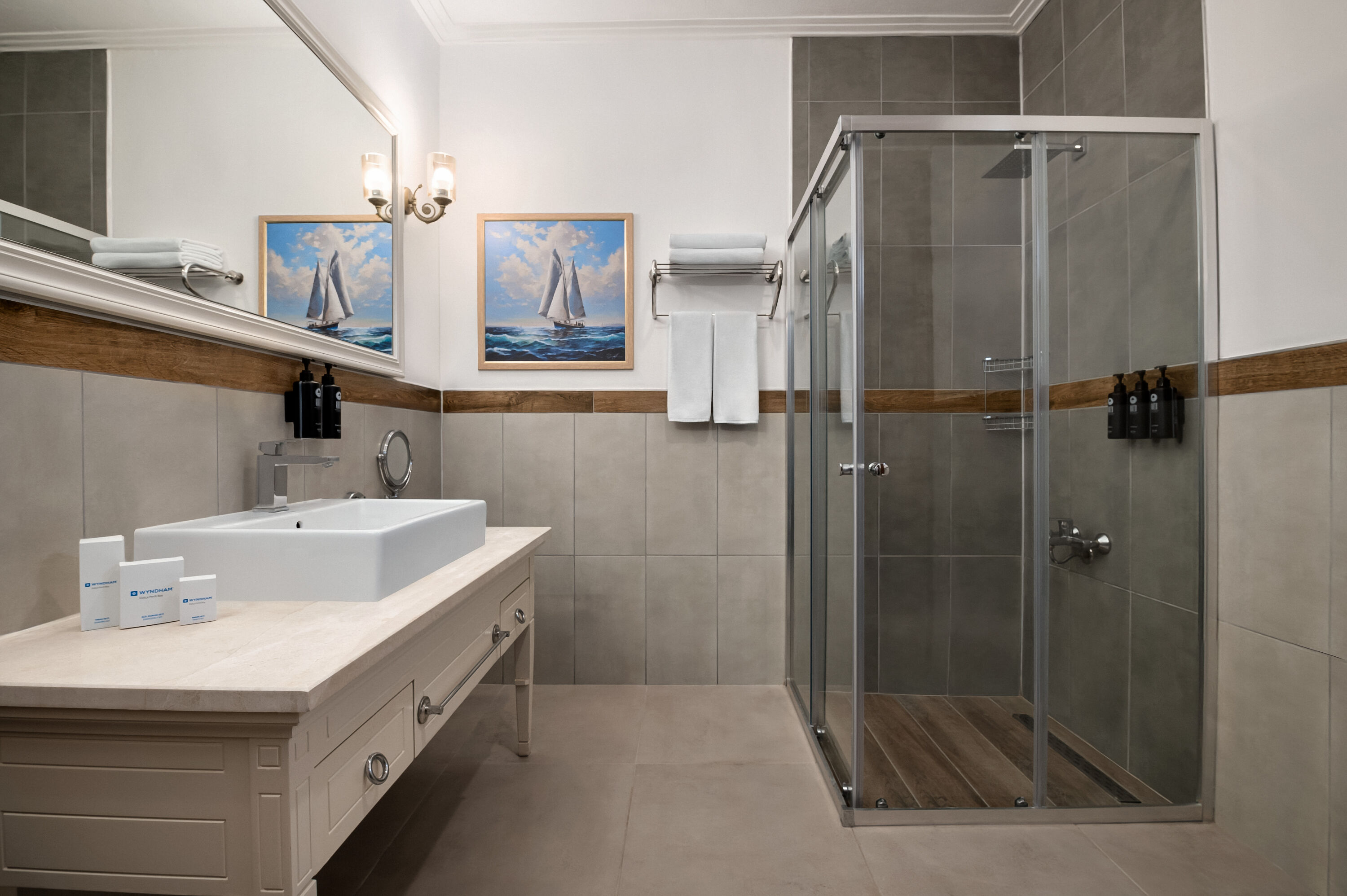 Guest room bath at the Wyndam Datca Perili Bay in Datca, Other than US/Canada