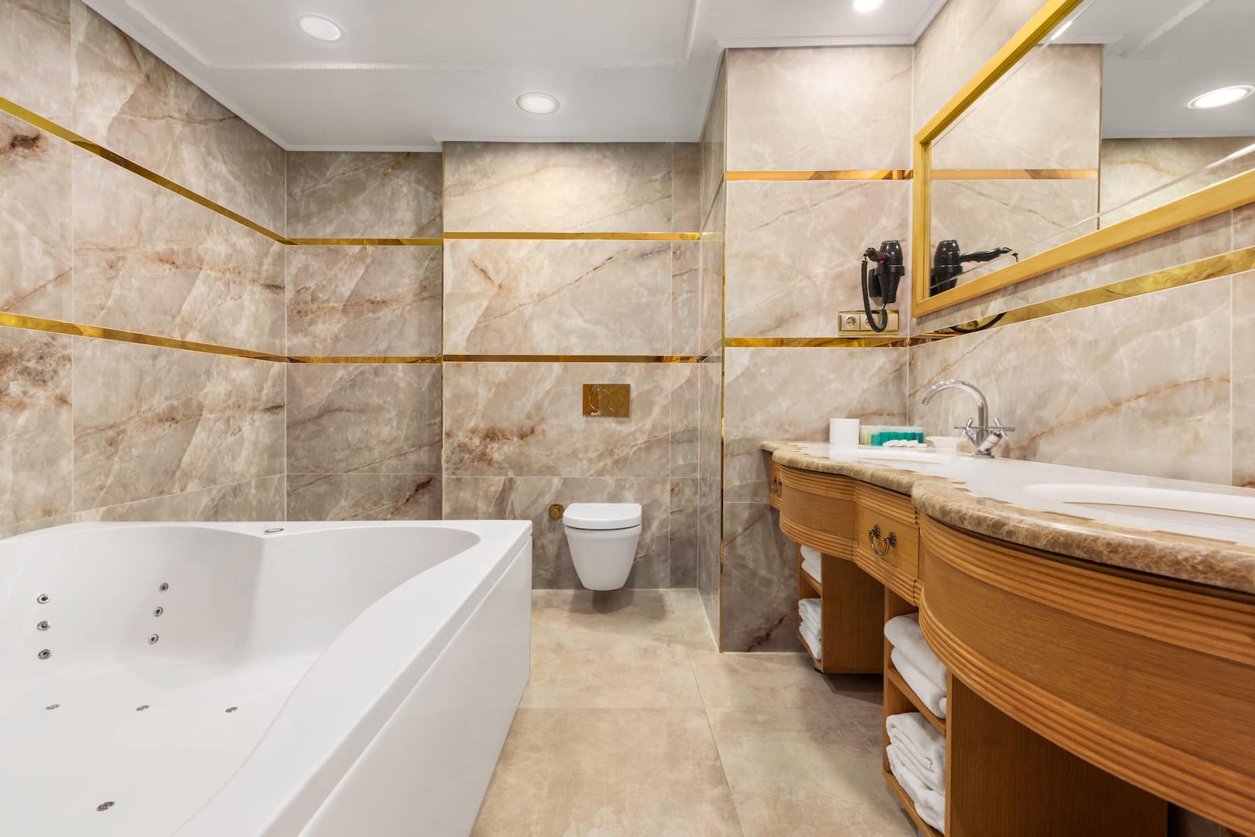 Guest room bath at the Wyndham Istanbul Old City in Istanbul, Other than US/Canada