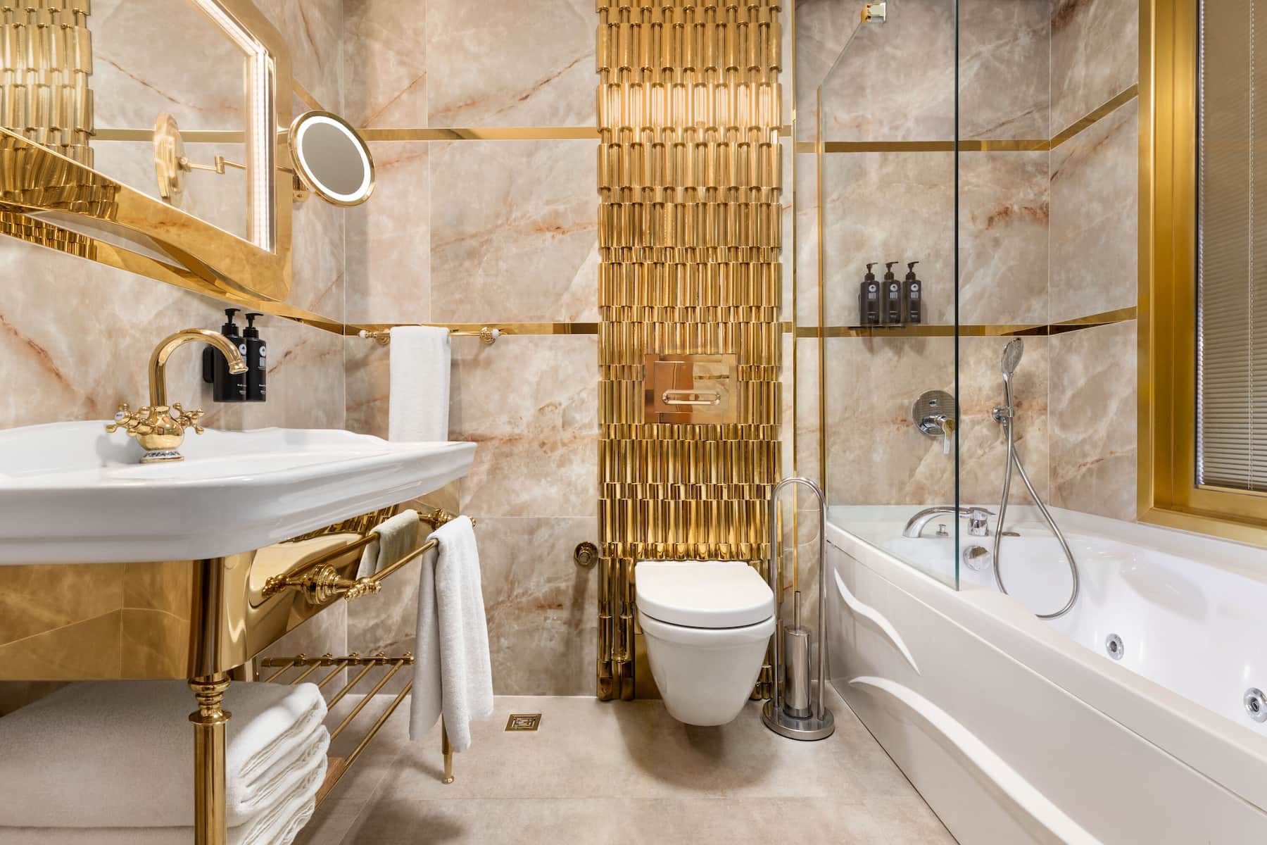 Guest room bath at the Wyndham Istanbul Old City in Istanbul, Other than US/Canada