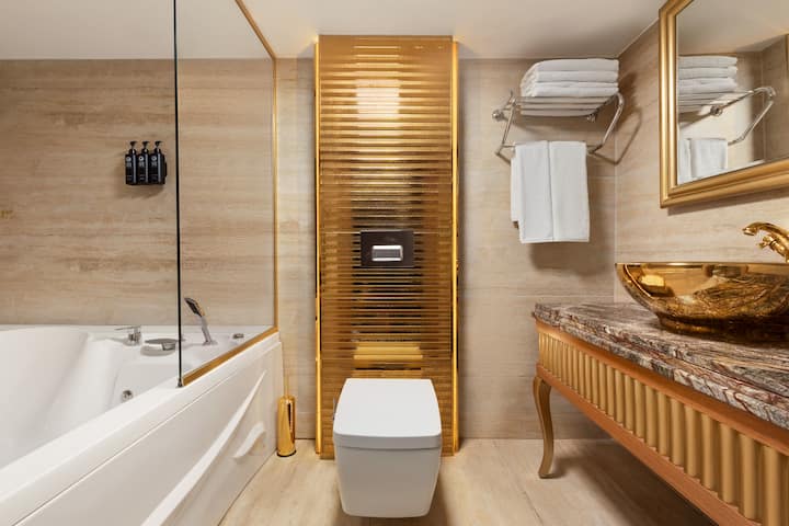 Guest room bath at the Wyndham Istanbul Old City in Istanbul, Other than US/Canada