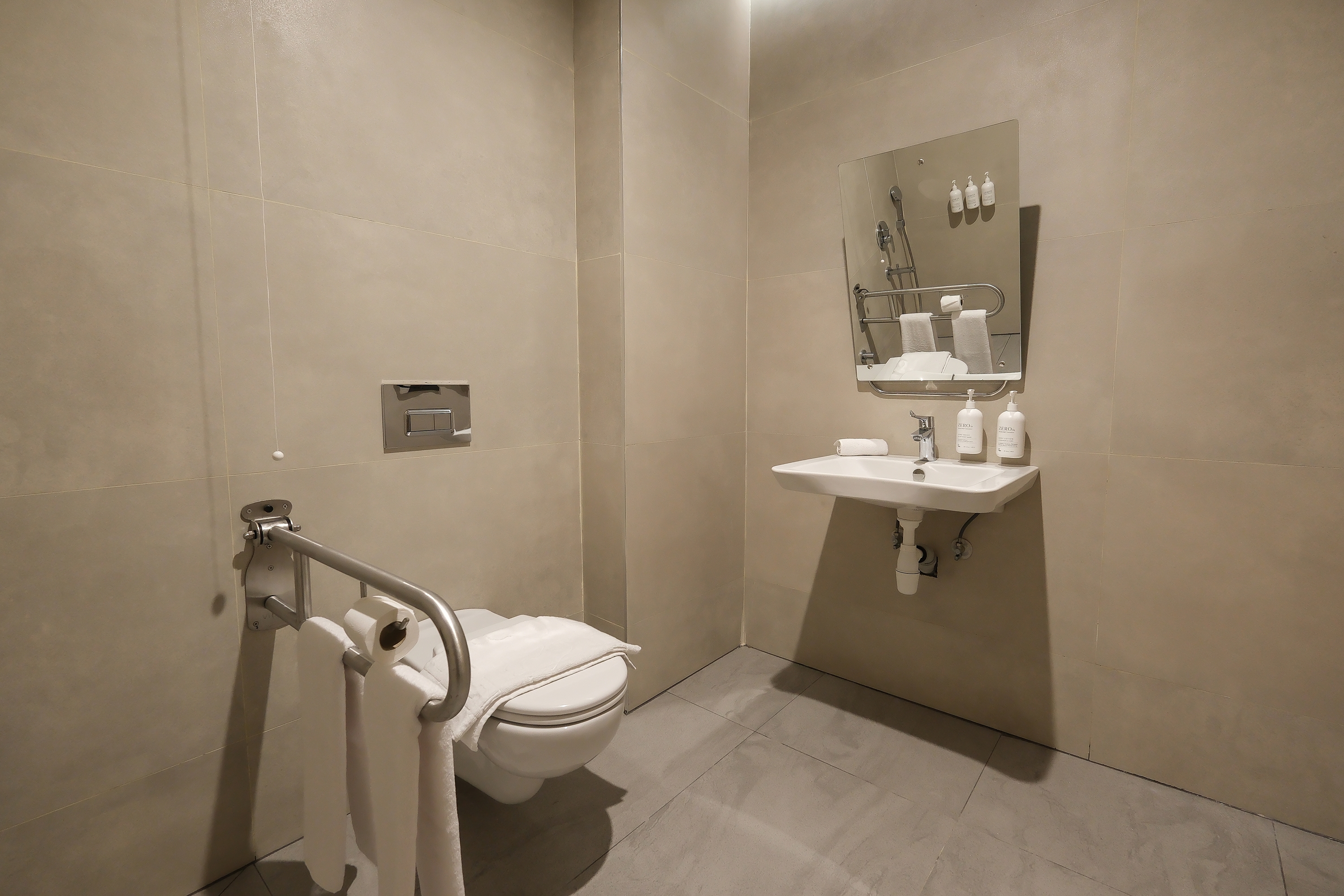 Guest room bath at the Wyndham Bodrum City Center in Mugla, Other than US/Canada
