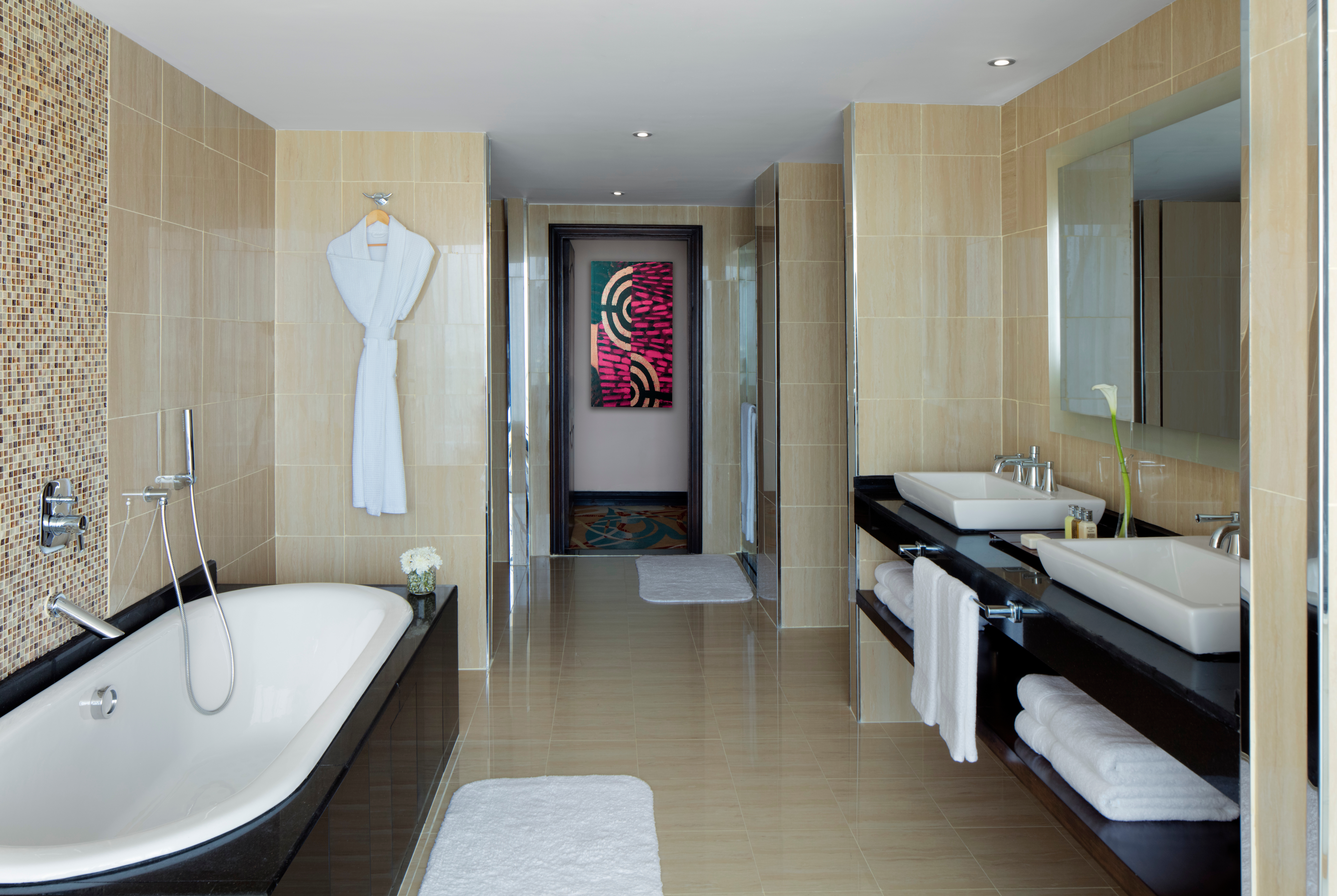 Guest room bath at the Wyndham Kampala in Kampala, Other than US/Canada