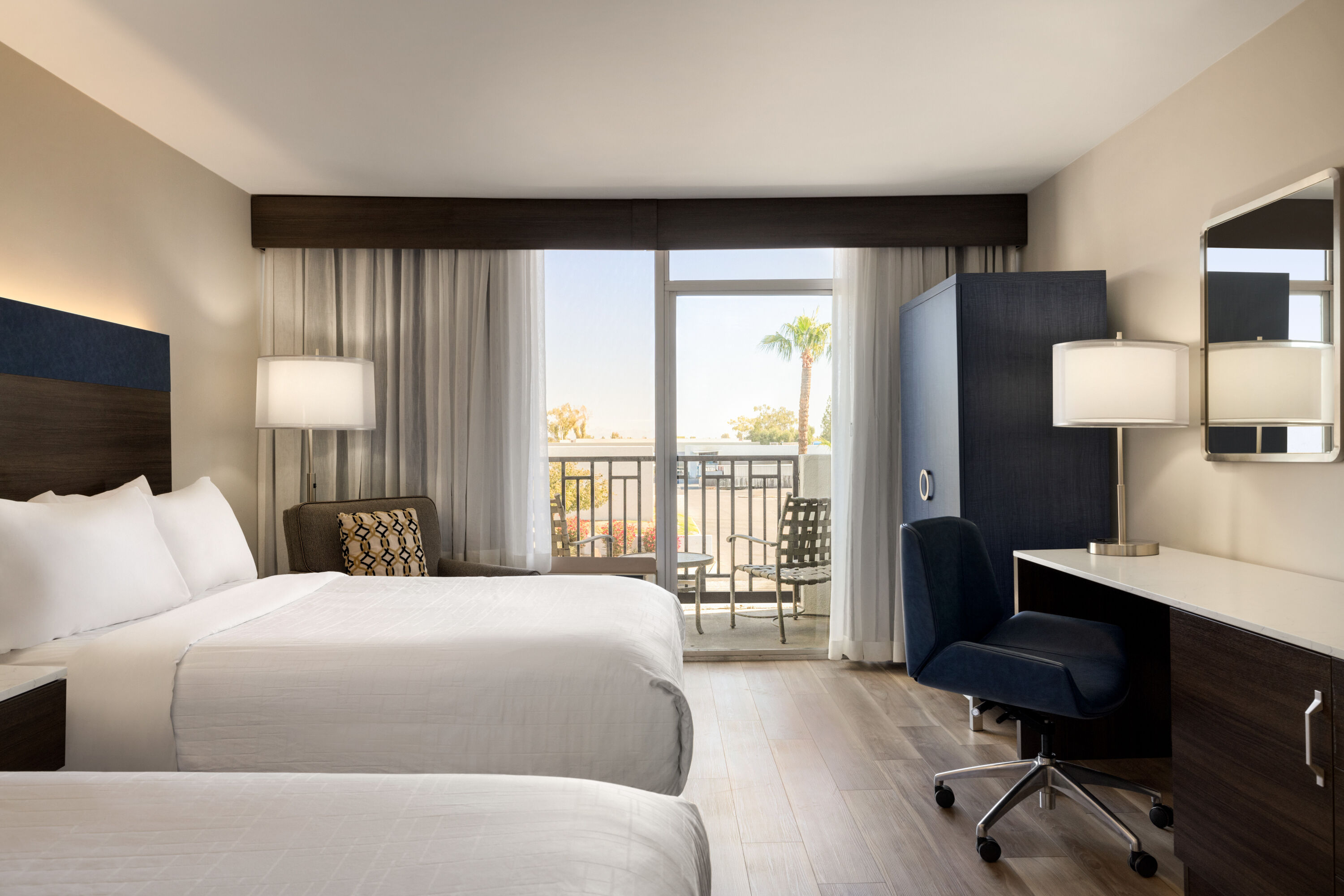 Guest room at the Wyndham Phoenix Airport/Tempe in Tempe, Arizona