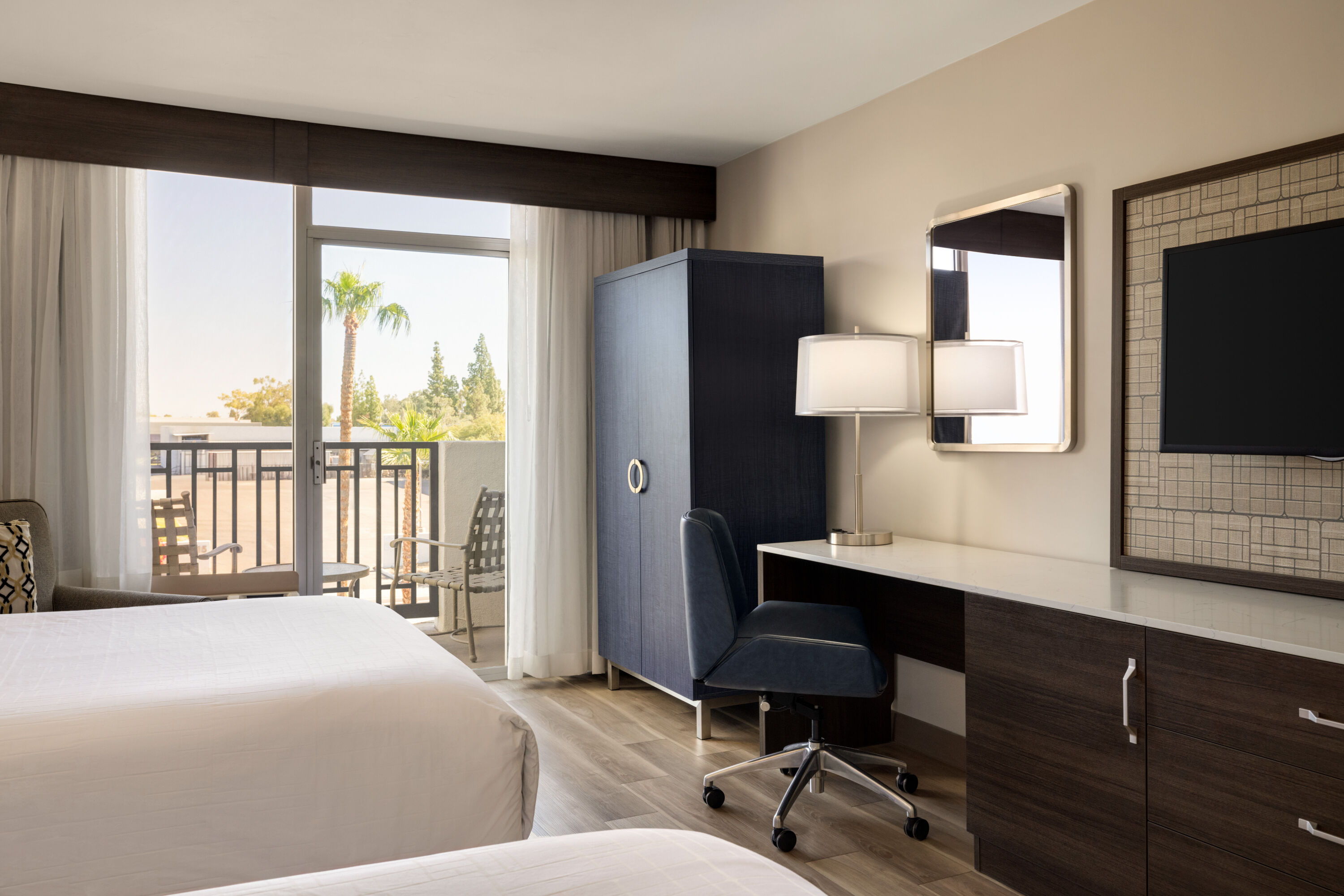 Guest room at the Wyndham Phoenix Airport/Tempe in Tempe, Arizona