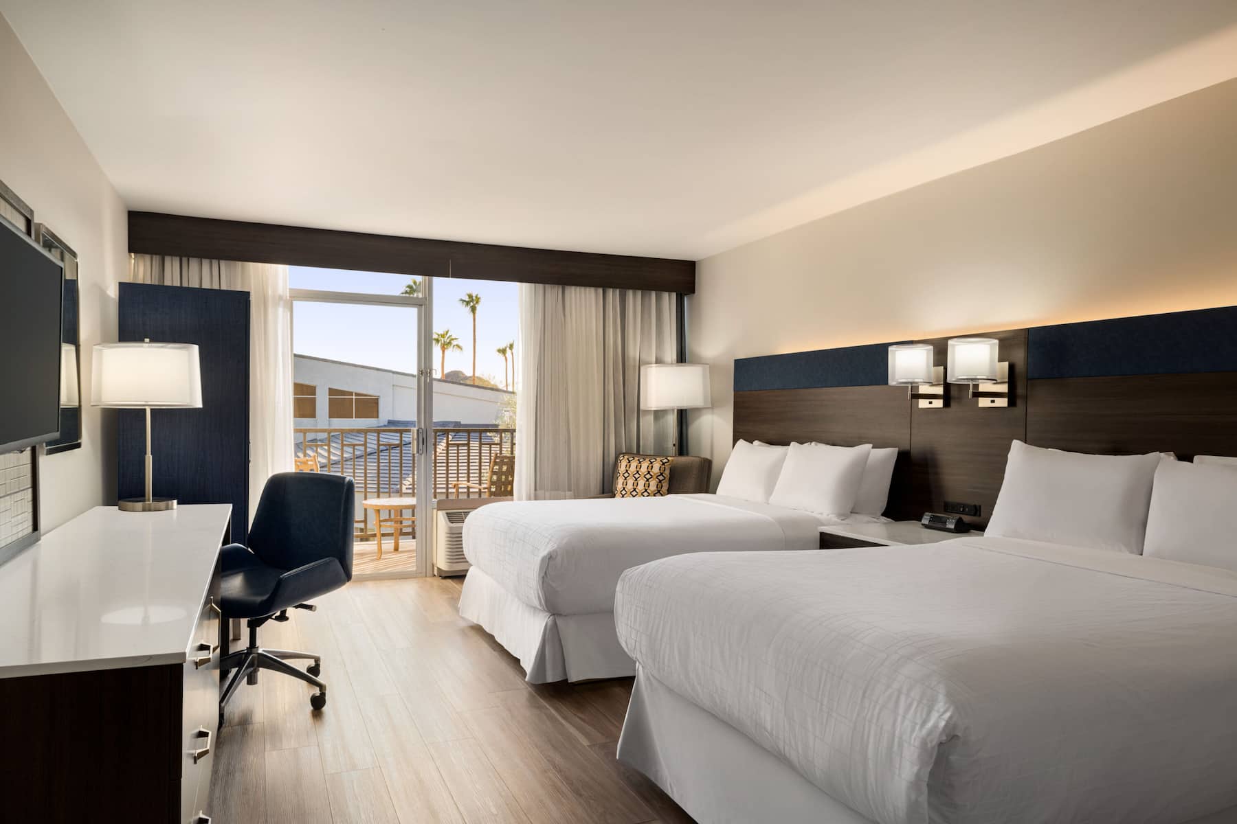 Guest room at the Wyndham Phoenix Airport/Tempe in Tempe, Arizona