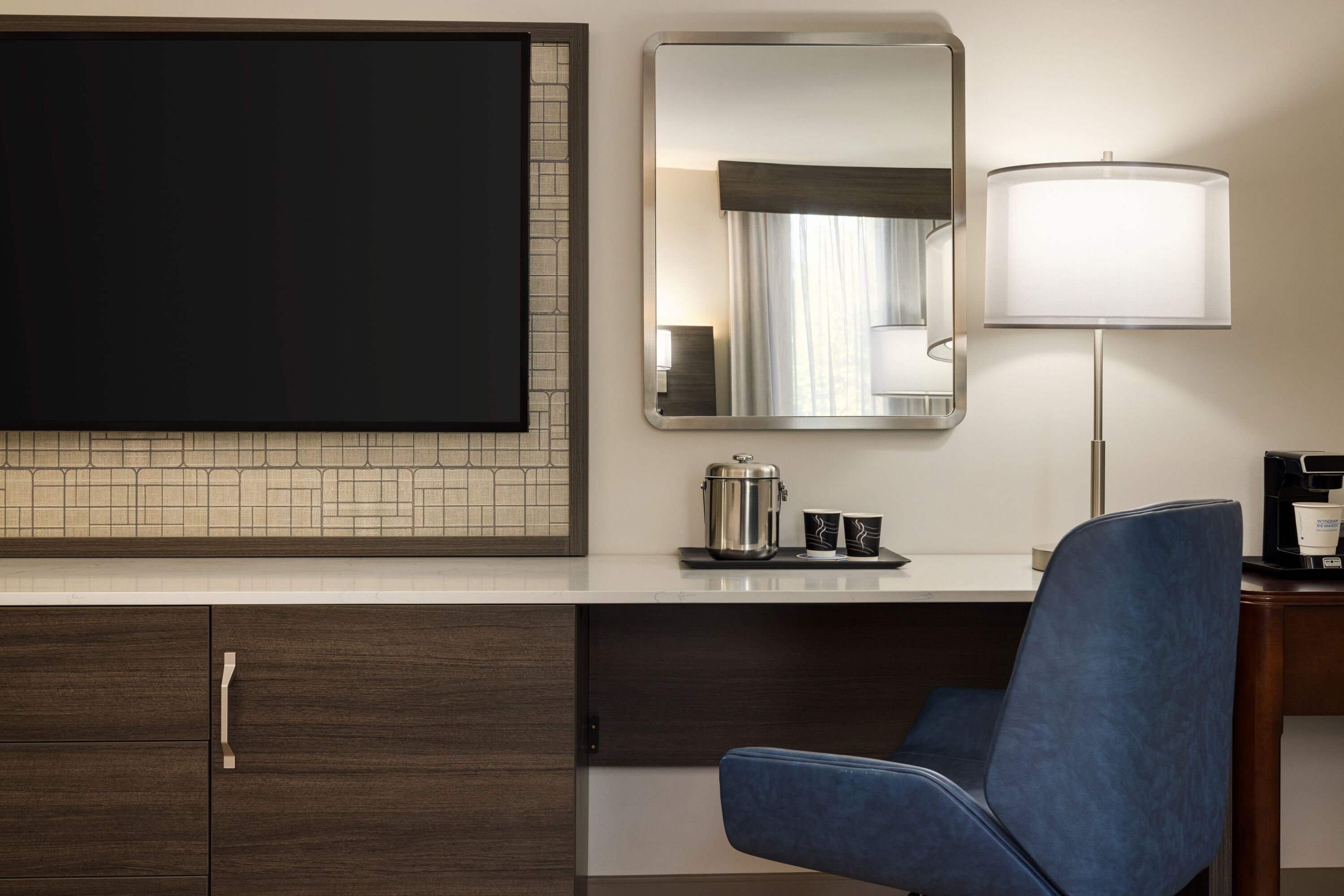 Guest room at the Wyndham Phoenix Airport/Tempe in Tempe, Arizona