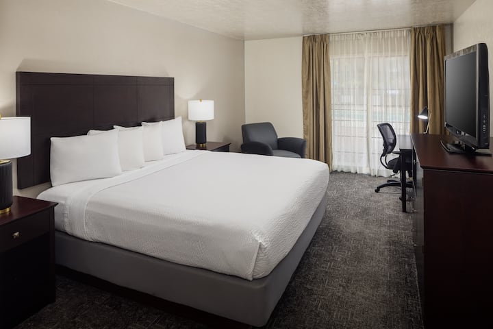 Guest room at the Wyndham Tucson Airport Hotel & Conference Center in Tucson, Arizona