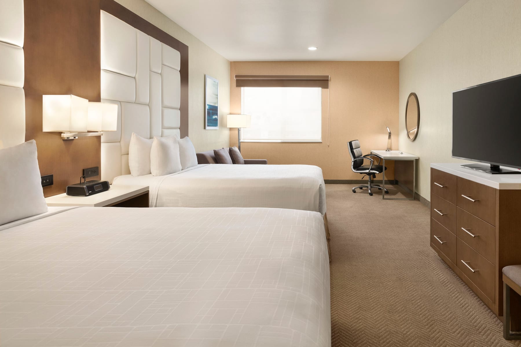 Guest room at the Wyndham Anaheim in Anaheim, California