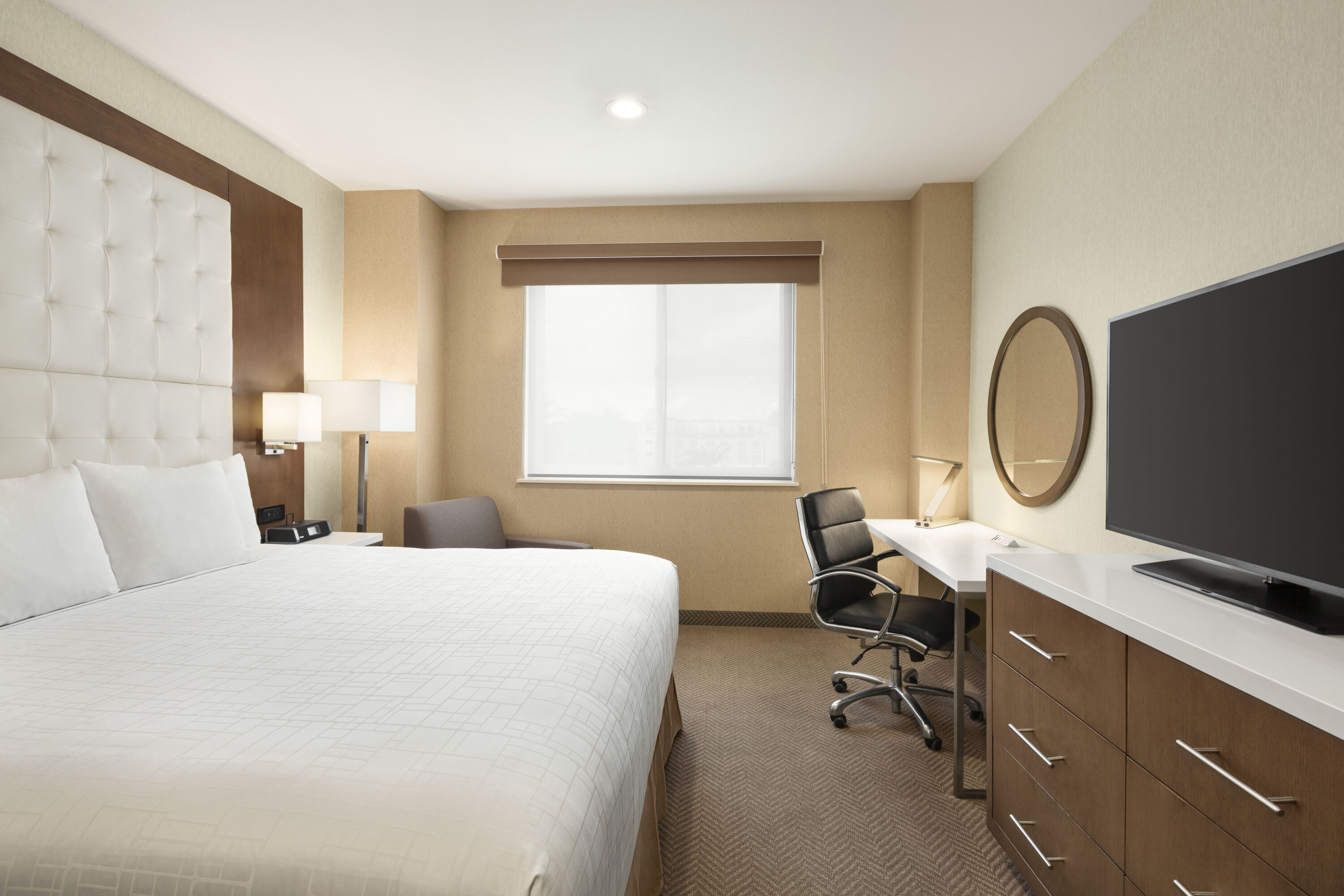 Guest room at the Wyndham Anaheim in Anaheim, California