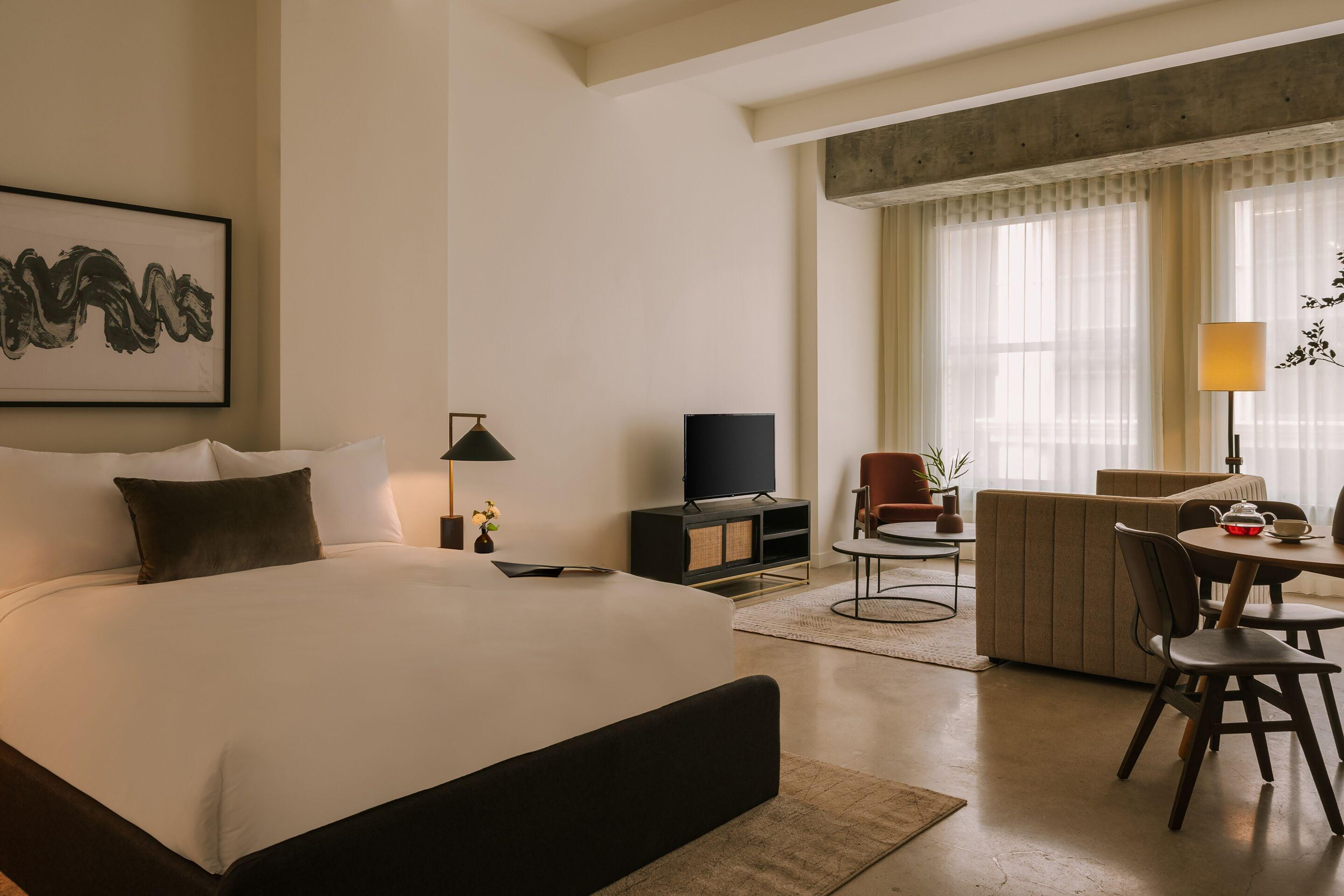 Guest room at the Reside Craftsman Los Angeles, a Wyndham Residence in Los Angeles, California