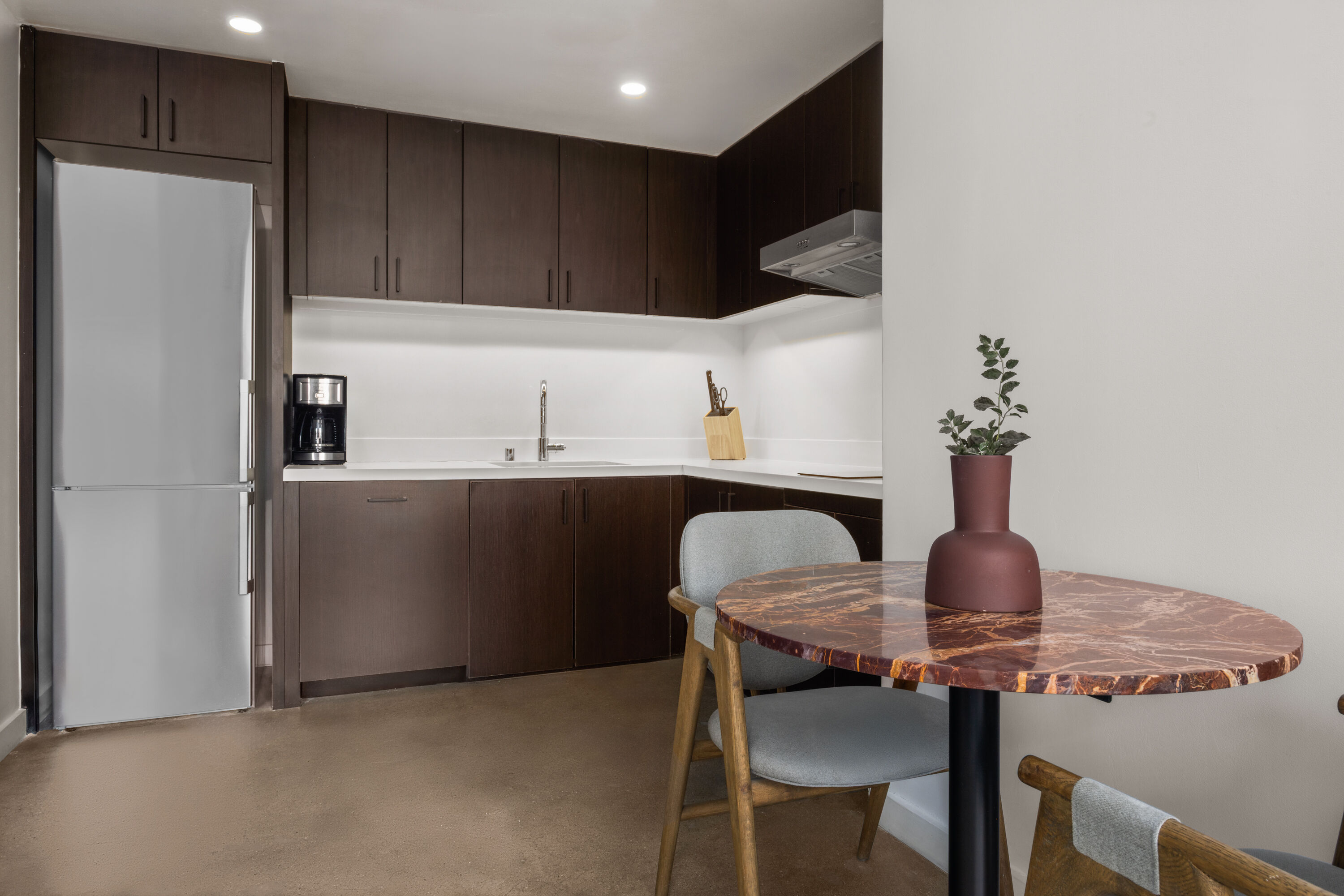 Guest room at the The Winfield Lofts, a Wyndham Hotel in Los Angeles, California