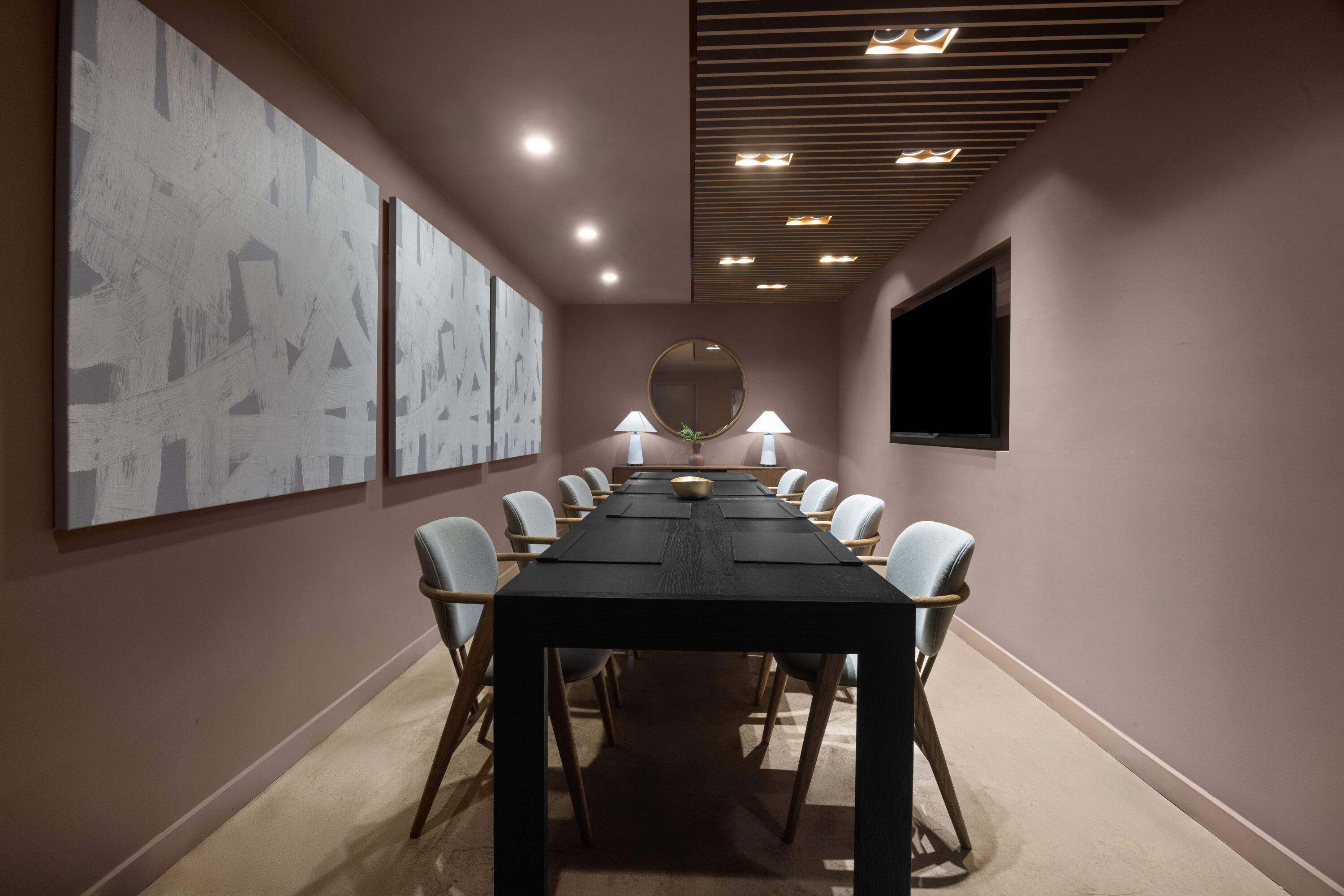 Meeting room at The Winfield Lofts, a Wyndham Hotel in Los Angeles, California