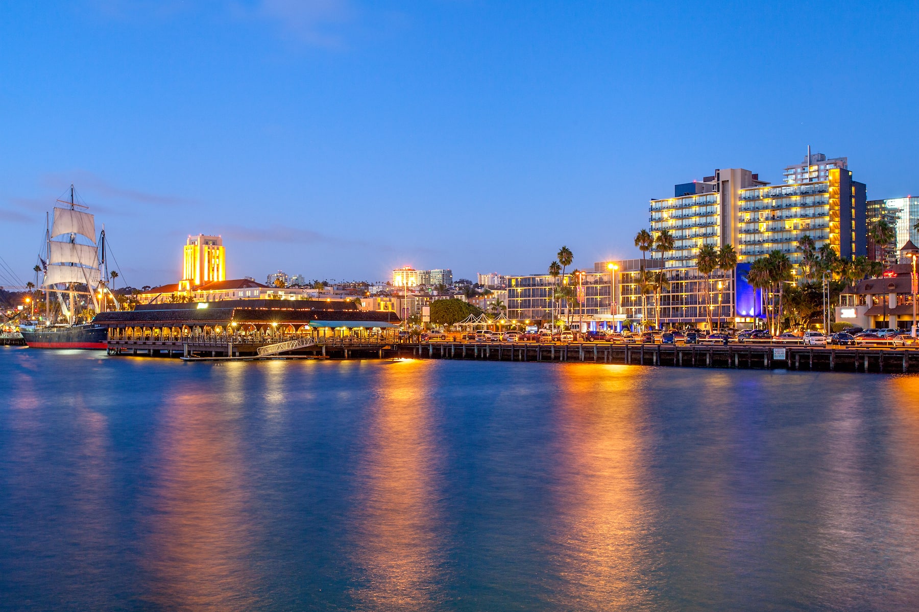 Exterior of Wyndham San Diego Bayside hotel in San Diego, California