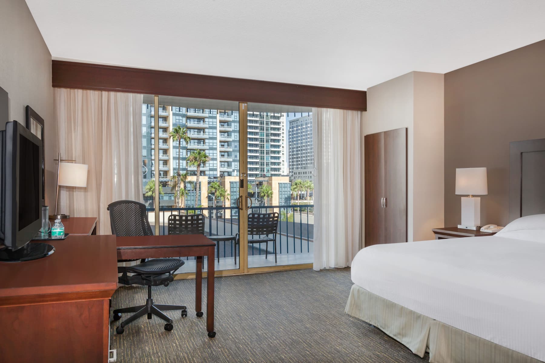 Guest room at the Wyndham San Diego Bayside in San Diego, California