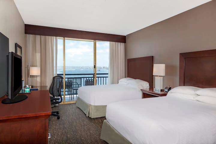 Guest room at the Wyndham San Diego Bayside in San Diego, California