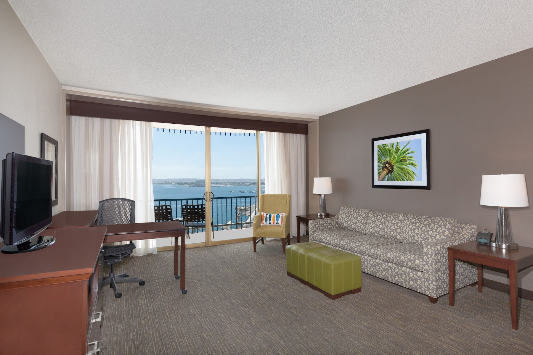 Wyndham San Diego Bayside suite living room in San Diego, California