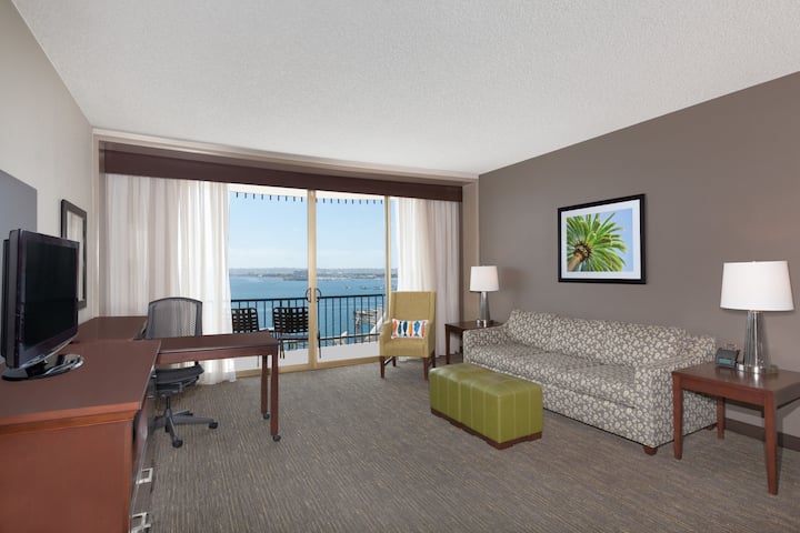 Wyndham San Diego Bayside suite living room in San Diego, California