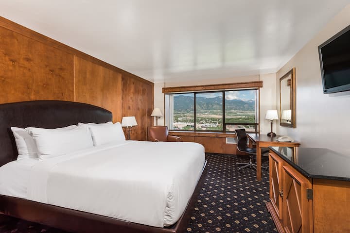 Guest room at the The Antlers, a Wyndham Hotel in Colorado Springs, Colorado