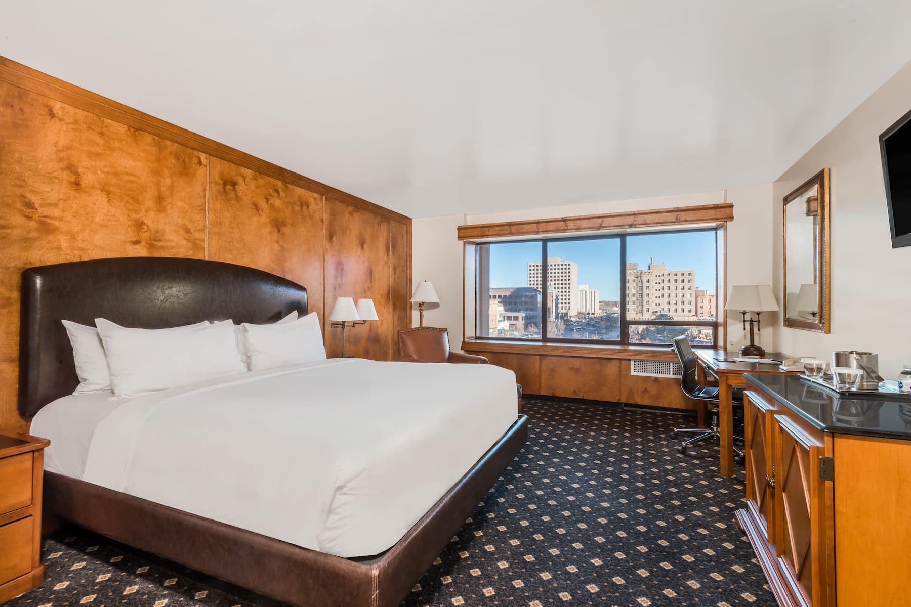 Guest room at the The Antlers, a Wyndham Hotel in Colorado Springs, Colorado