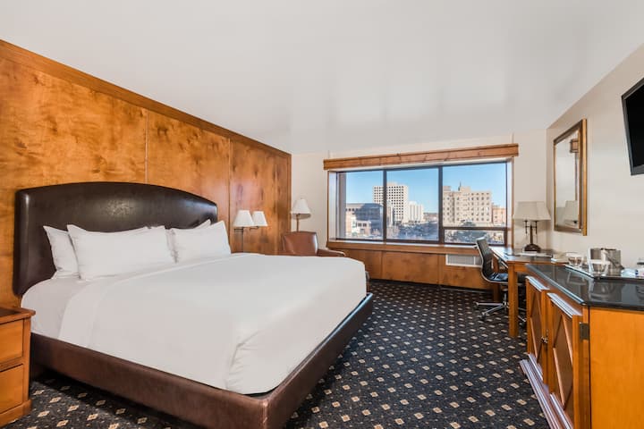 Guest room at the The Antlers, a Wyndham Hotel in Colorado Springs, Colorado