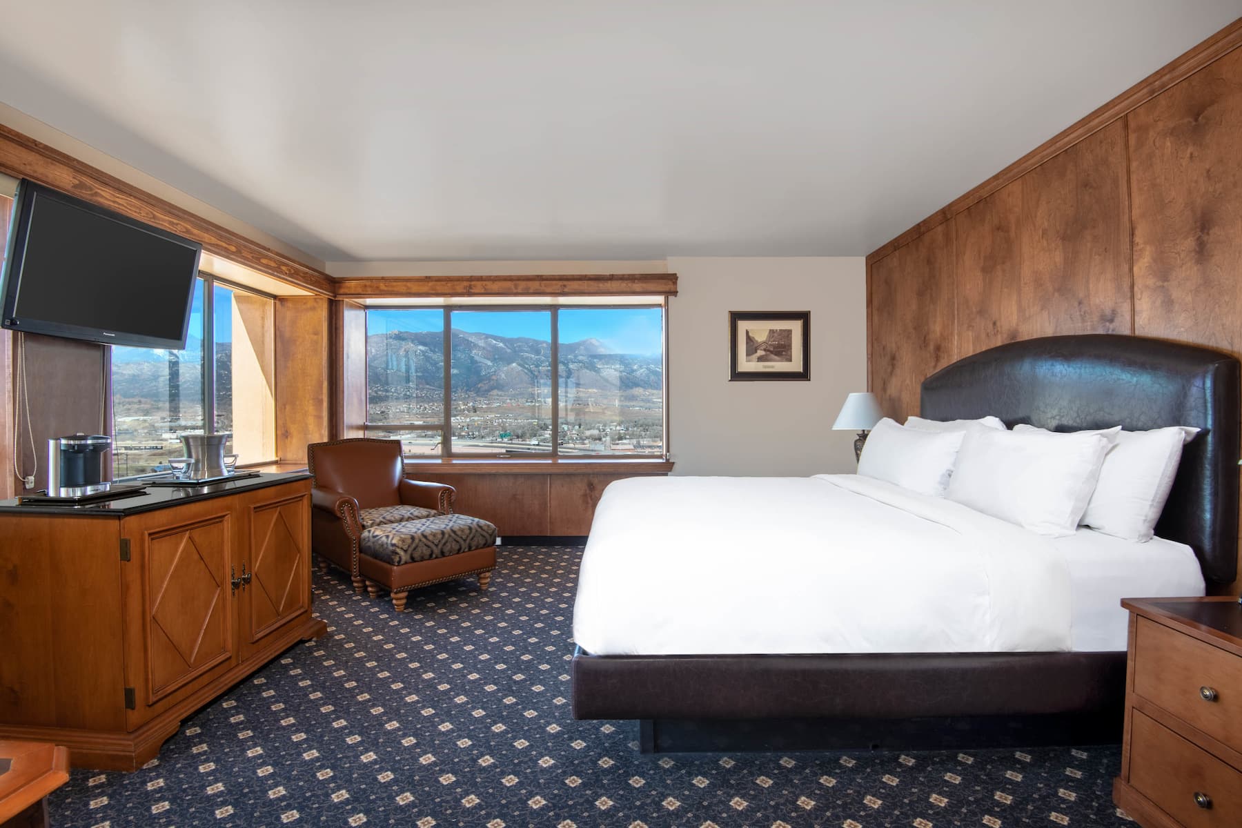 Guest room at the The Antlers, a Wyndham Hotel in Colorado Springs, Colorado