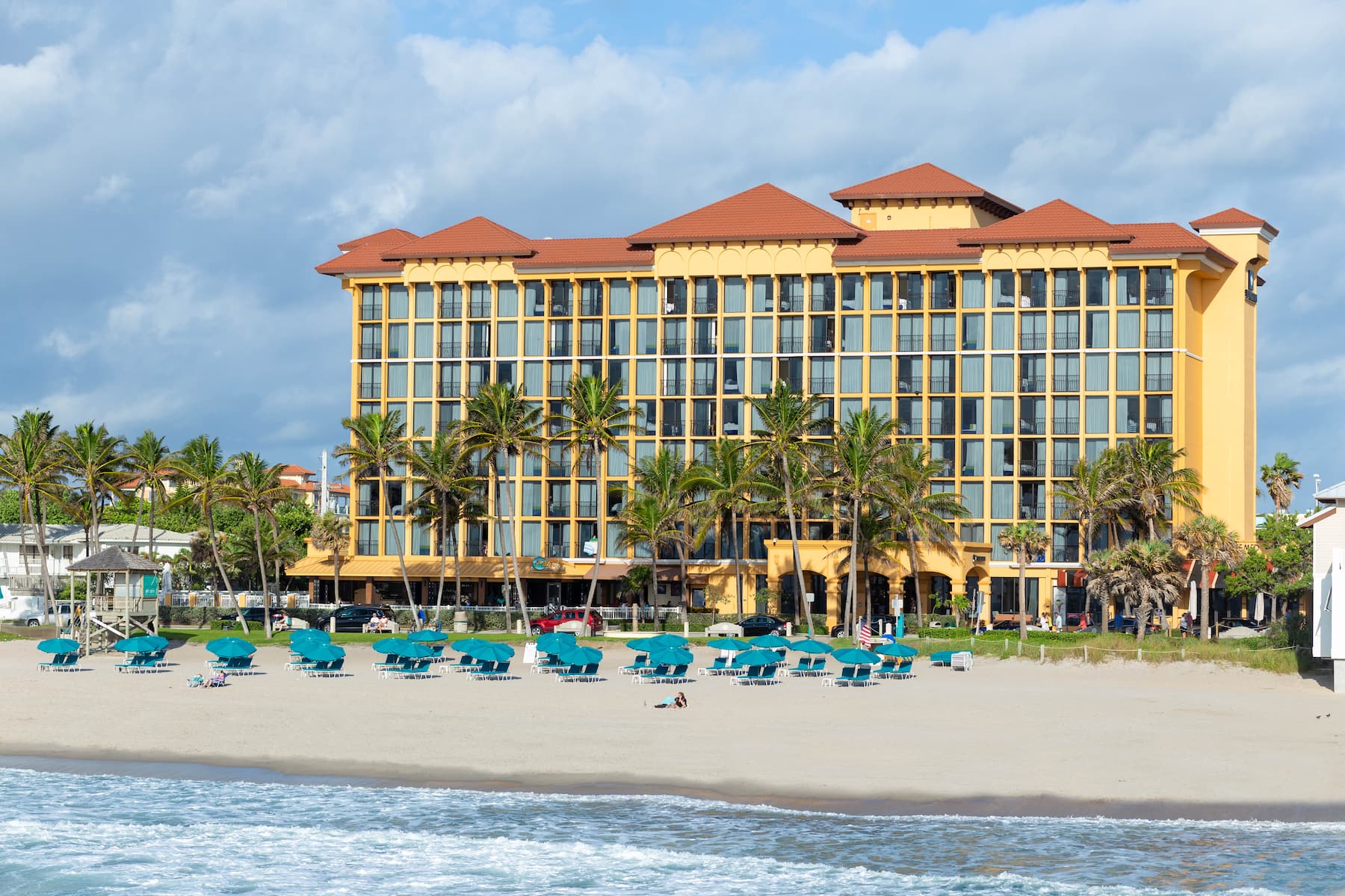 Exterior of Wyndham Deerfield Beach Resort hotel in Deerfield Beach, Florida