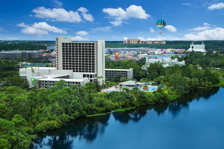 Aerial View of Wyndham Lake Buena Vista Disney Springs Area hotel in Lake Buena Vista, Florida