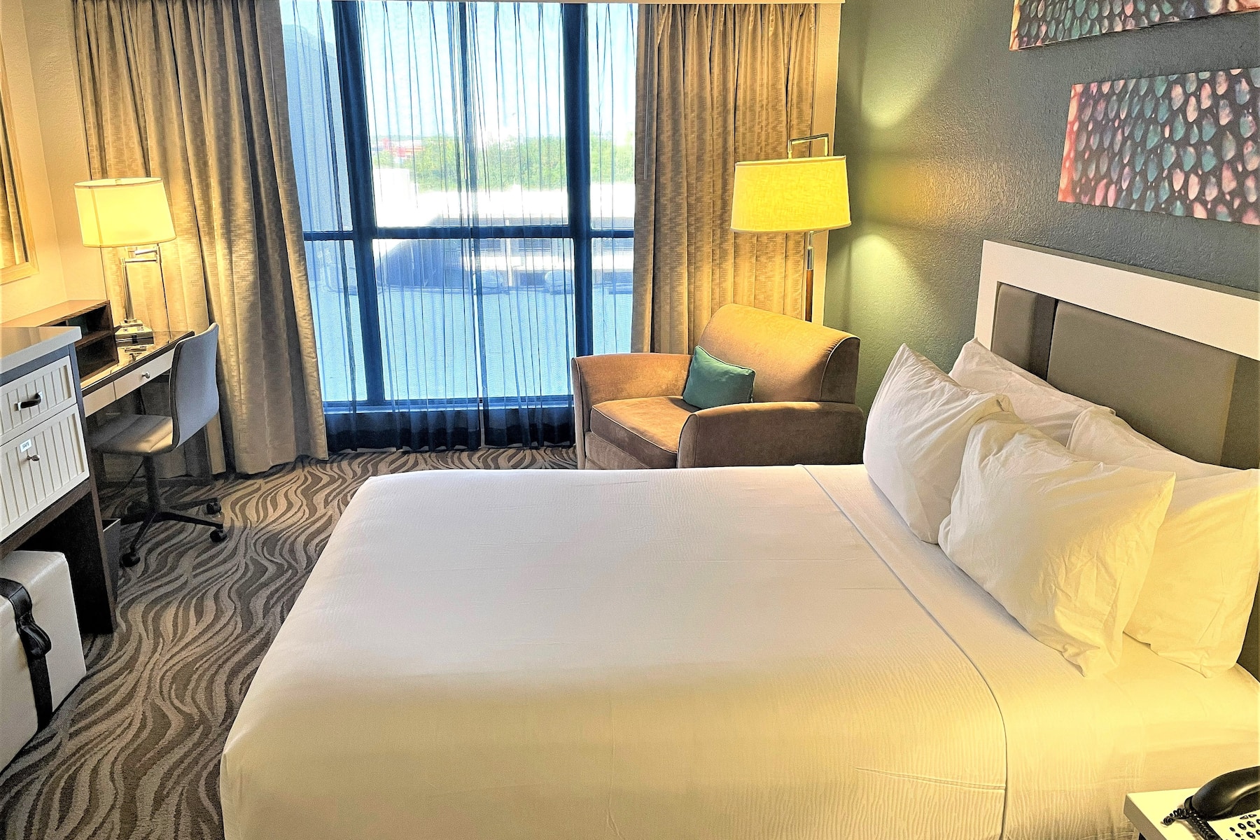 Guest room at the Wyndham Lake Buena Vista Disney Springs Area in Lake Buena Vista, Florida