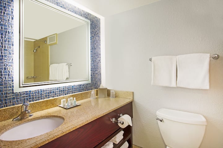 Guest room at the Wyndham Lake Buena Vista Disney Springs Area in Lake Buena Vista, Florida