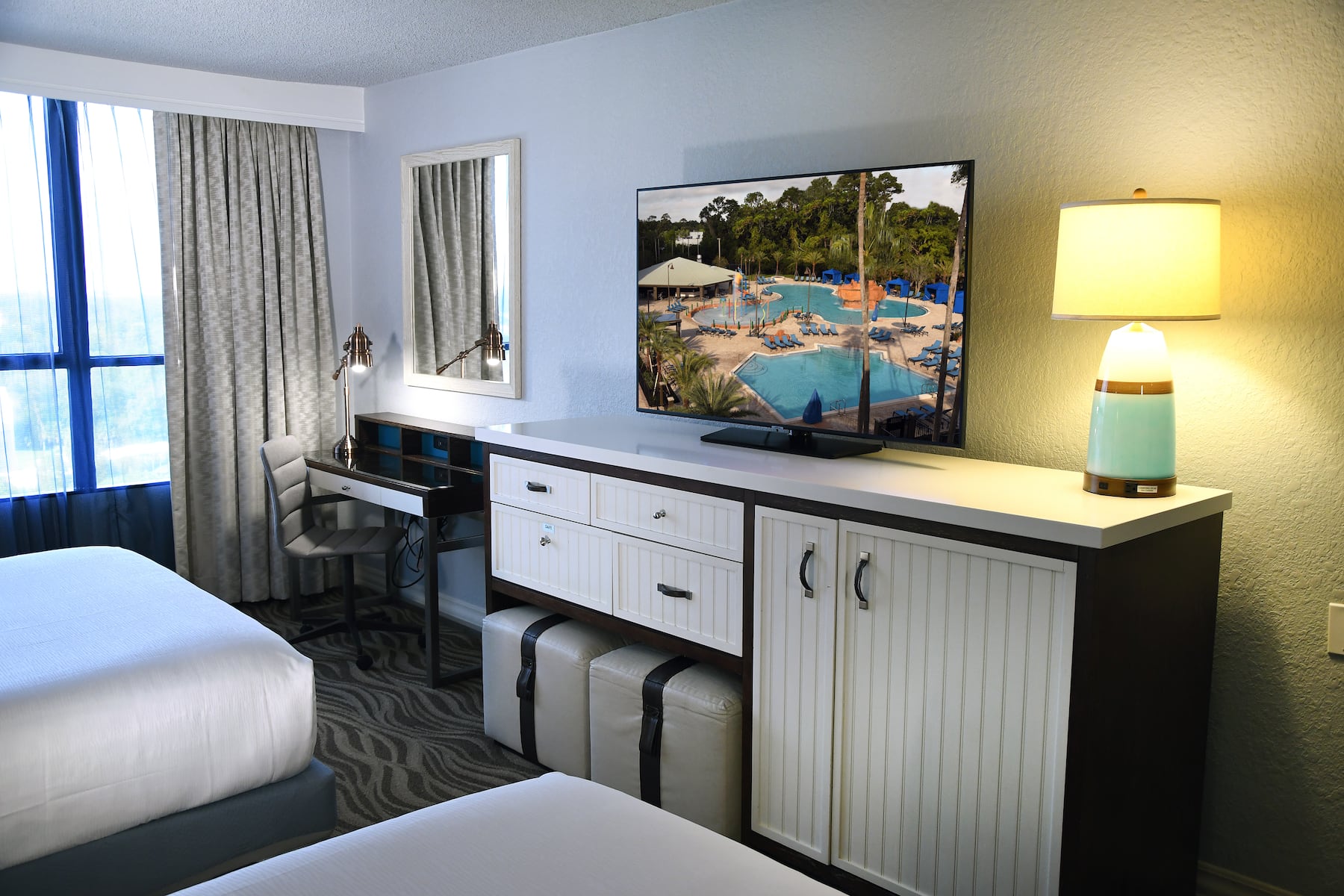 Guest room at the Wyndham Lake Buena Vista Disney Springs Area in Lake Buena Vista, Florida