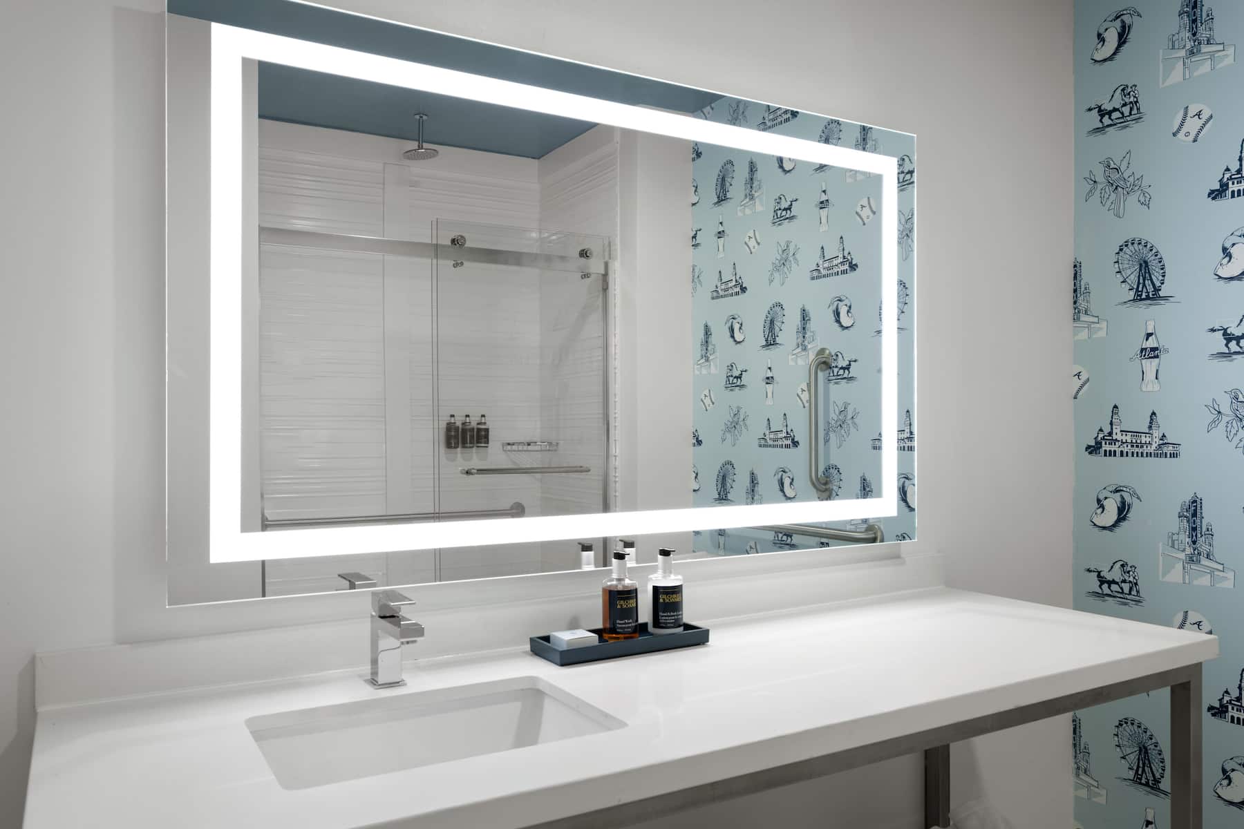 Guest room bath at the Origin Atlanta, a Wyndham Hotel in Atlanta, Georgia