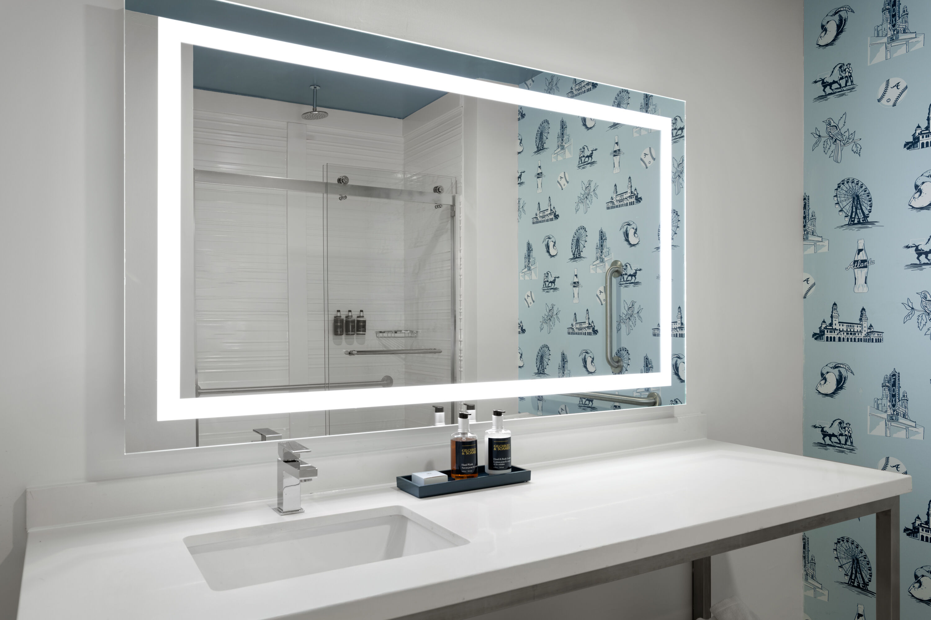 Guest room bath at the Origin Atlanta, a Wyndham Hotel in Atlanta, Georgia