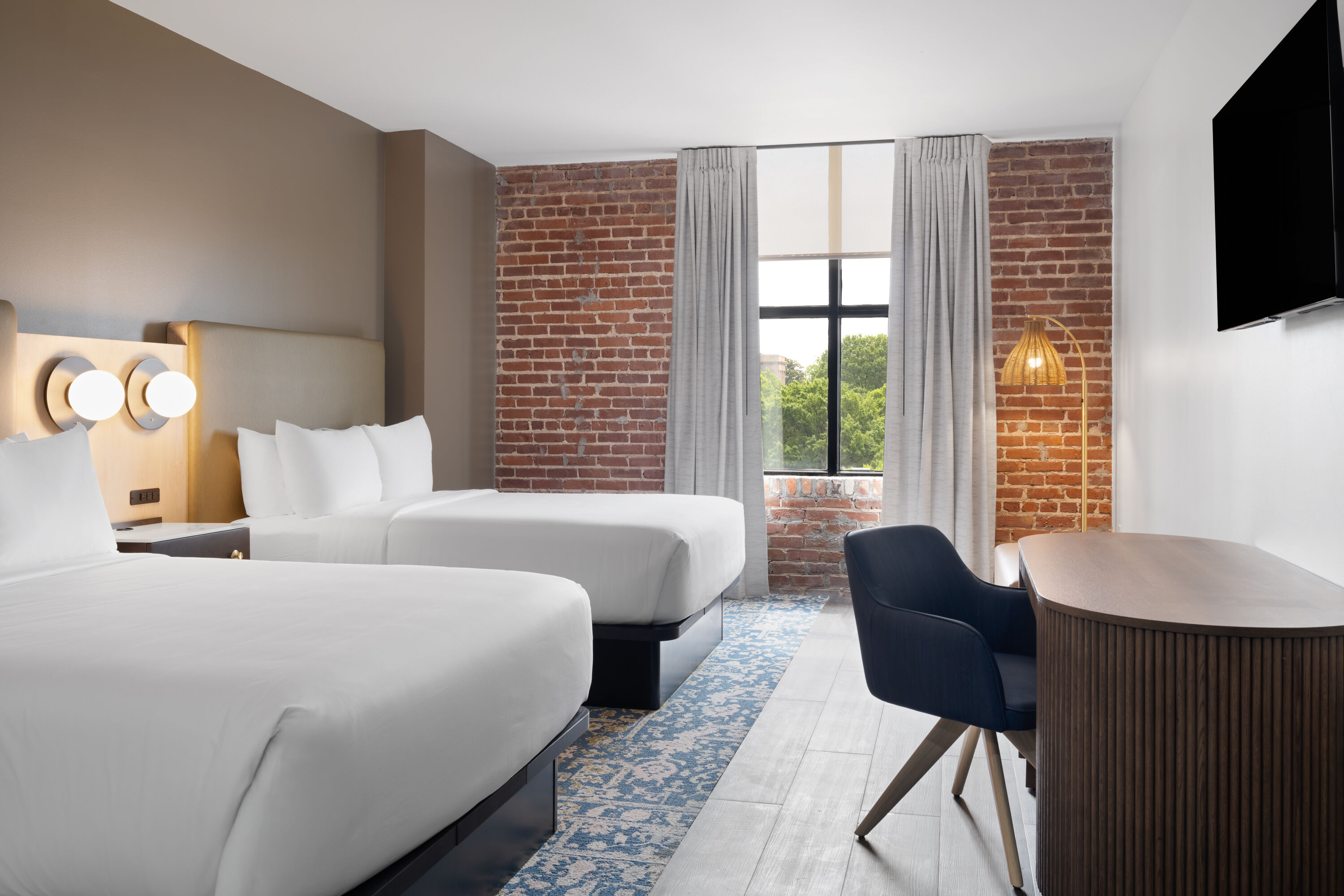 Guest room at the Origin Atlanta, a Wyndham Hotel in Atlanta, Georgia