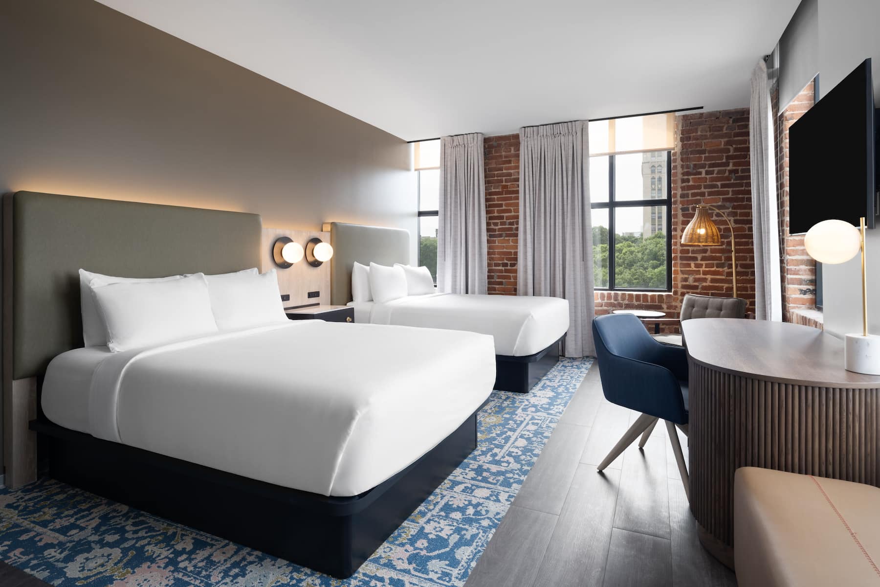 Guest room at the Origin Atlanta, a Wyndham Hotel in Atlanta, Georgia